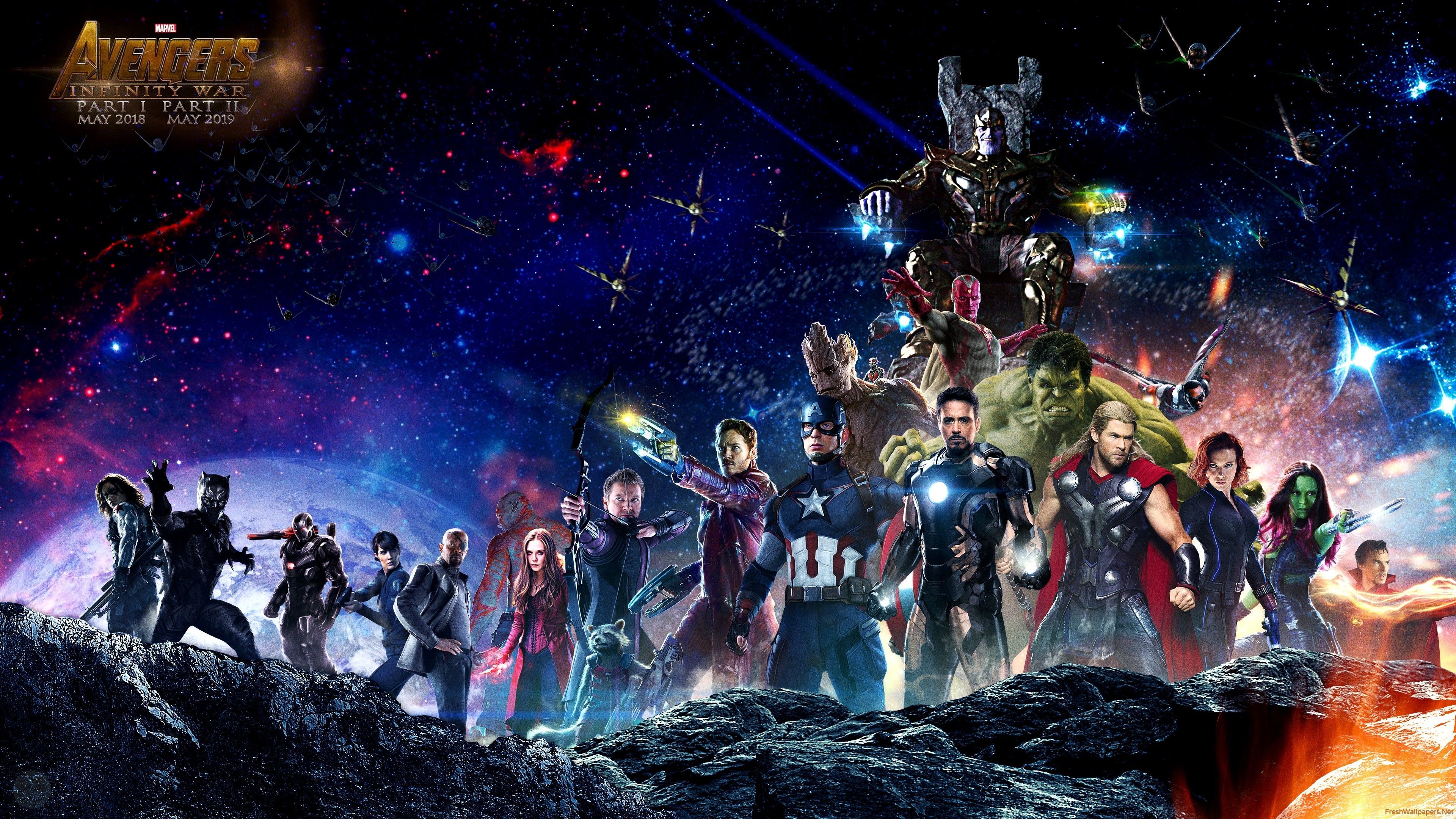 Avengers Infinity War gruppo eroi, supereroi, 3840x2160 4K Ultra HD, Desktop