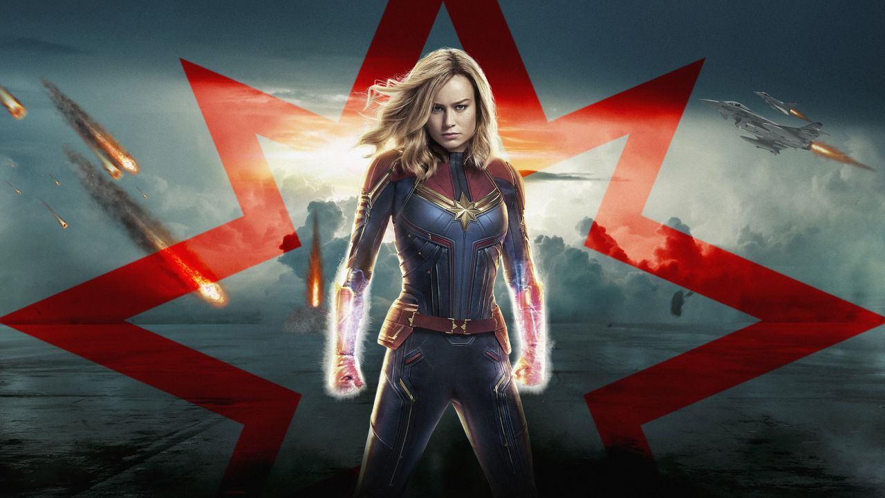 Captain Marvel con stella rossa, MCU, 1280x720 720p, PC