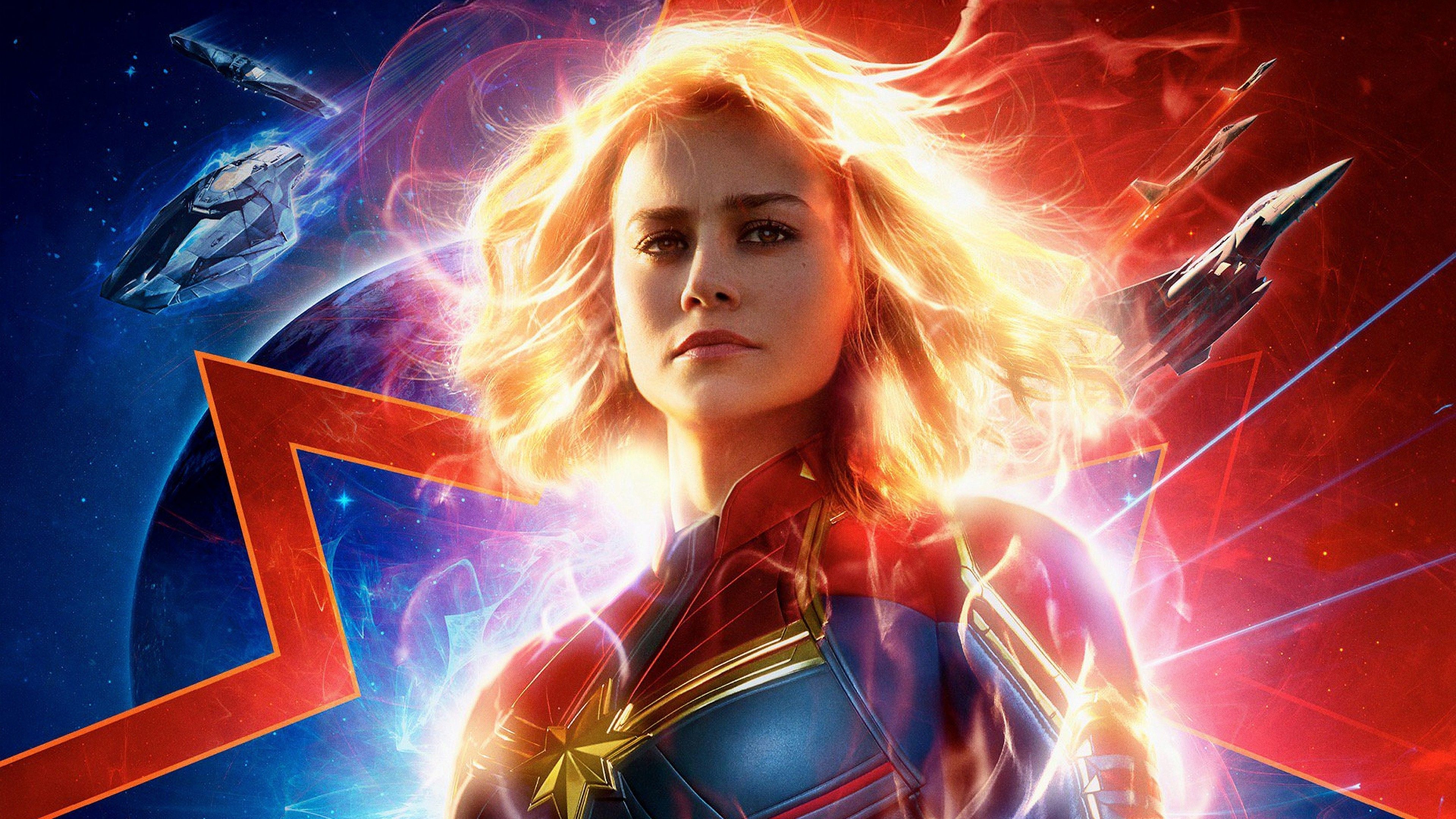 Captain Marvel poster Brie Larson, 3840x2160 UHD, PC 4K