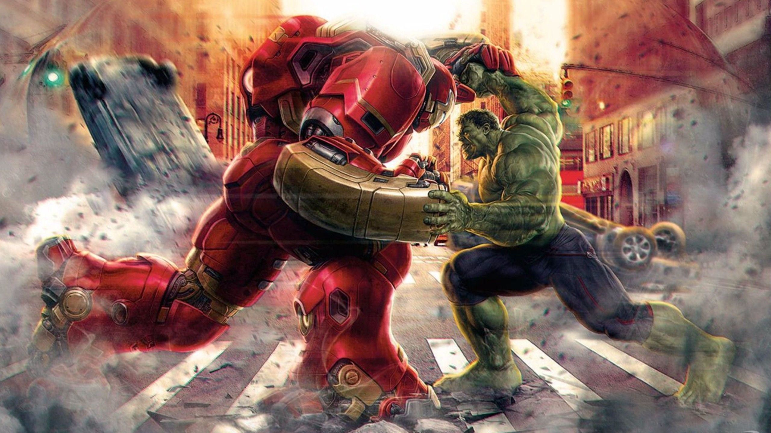 Hulkbuster contro Hulk città, 2560x1440 QHD, Laptop