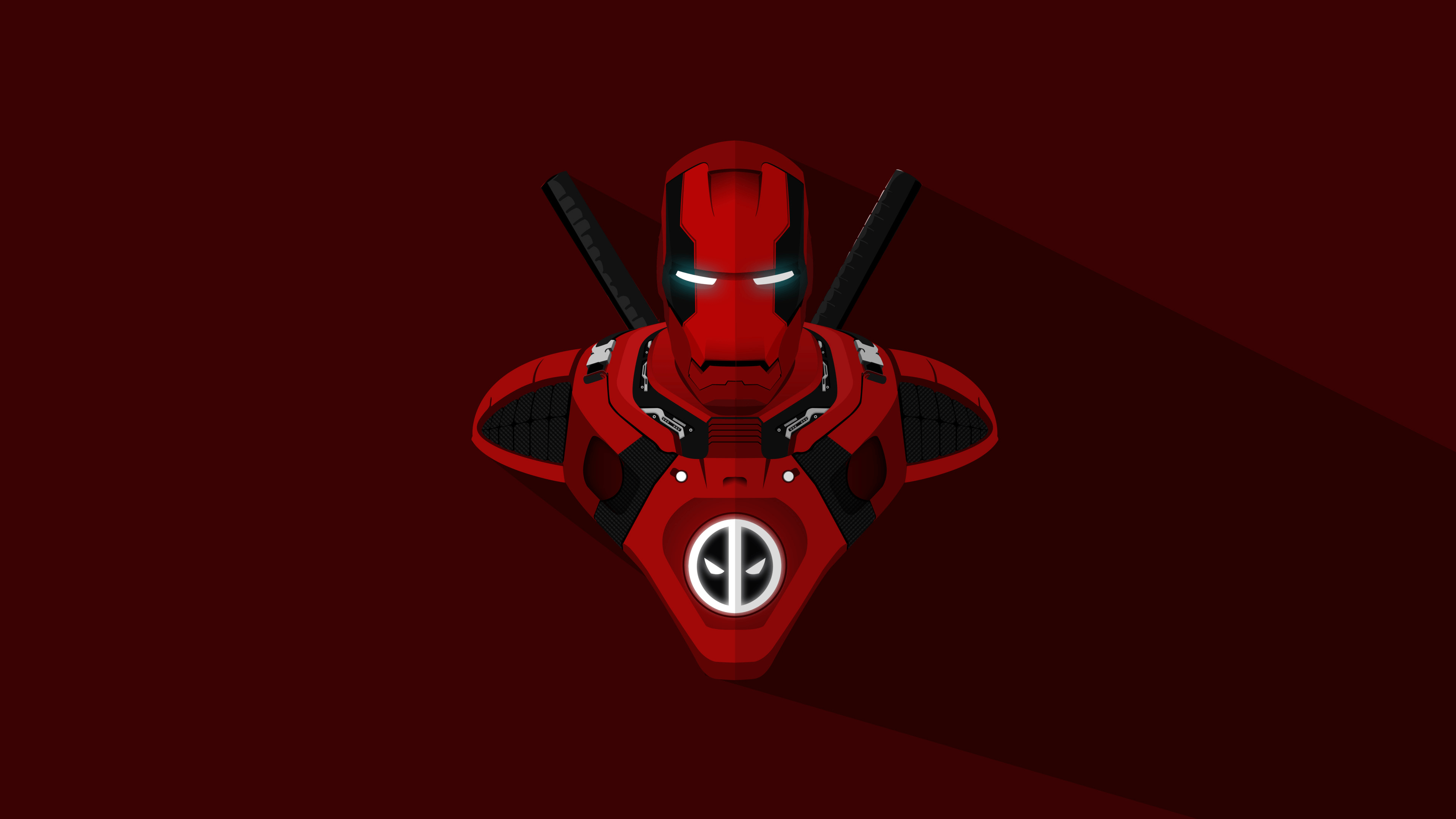 Deadpool minimal illustrazione, mercenario, 3840x2160 UHD, PC 4K