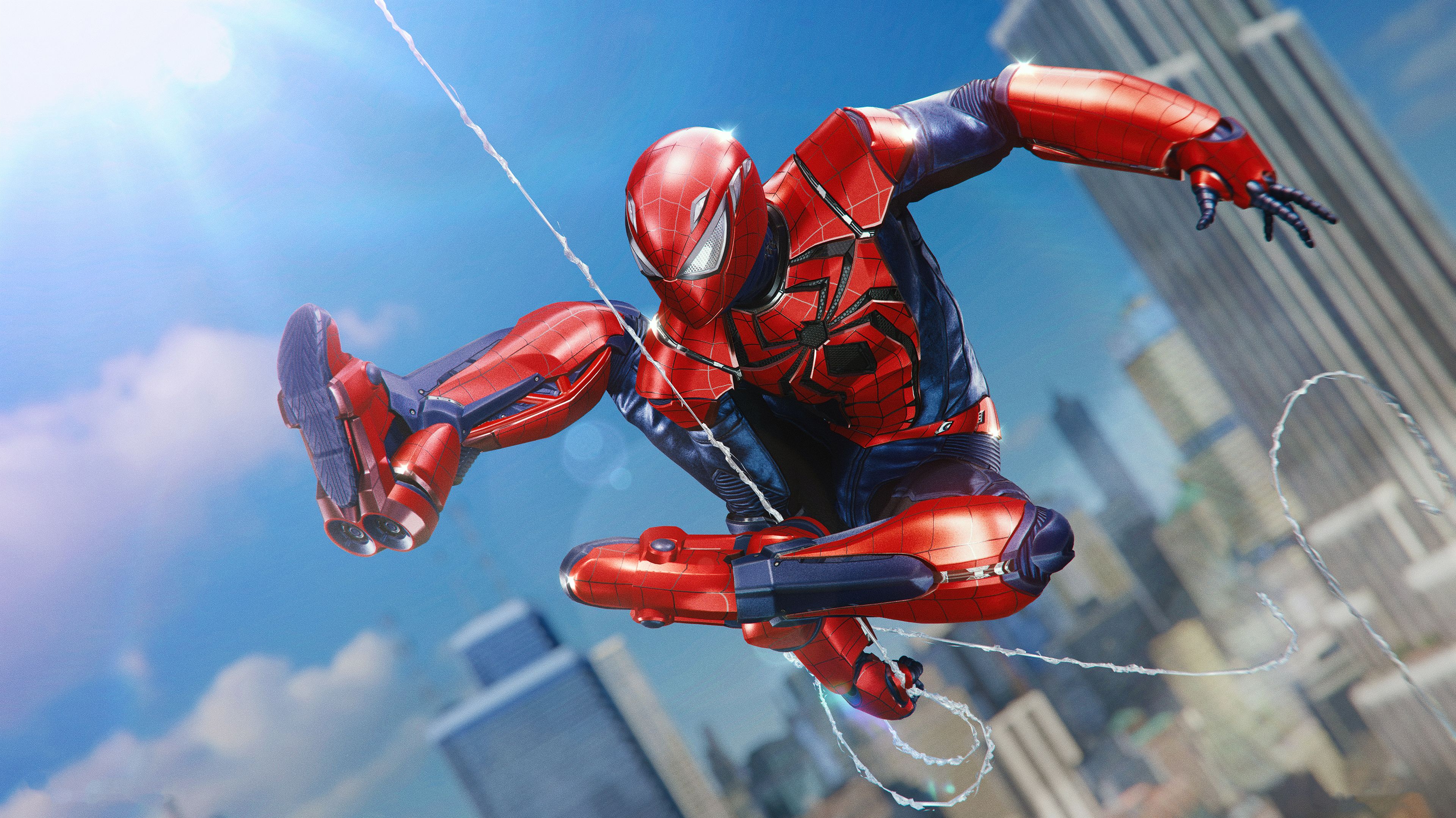 Spider-Man in volo tra grattacieli, 3840x2160 UHD, PC 4K
