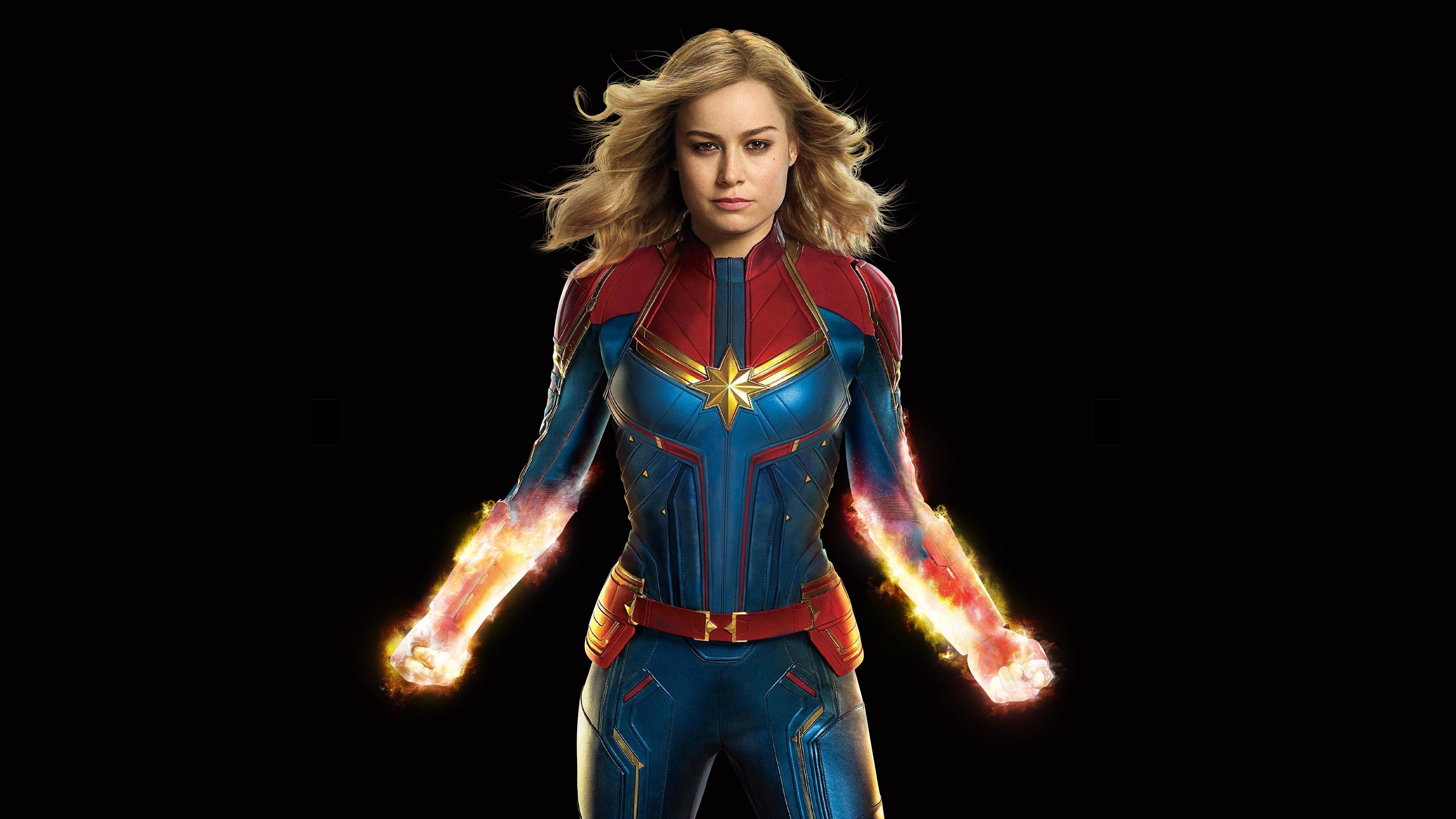 Captain Marvel con pugni luminosi, 3840x2160 4K, Monitor 4K