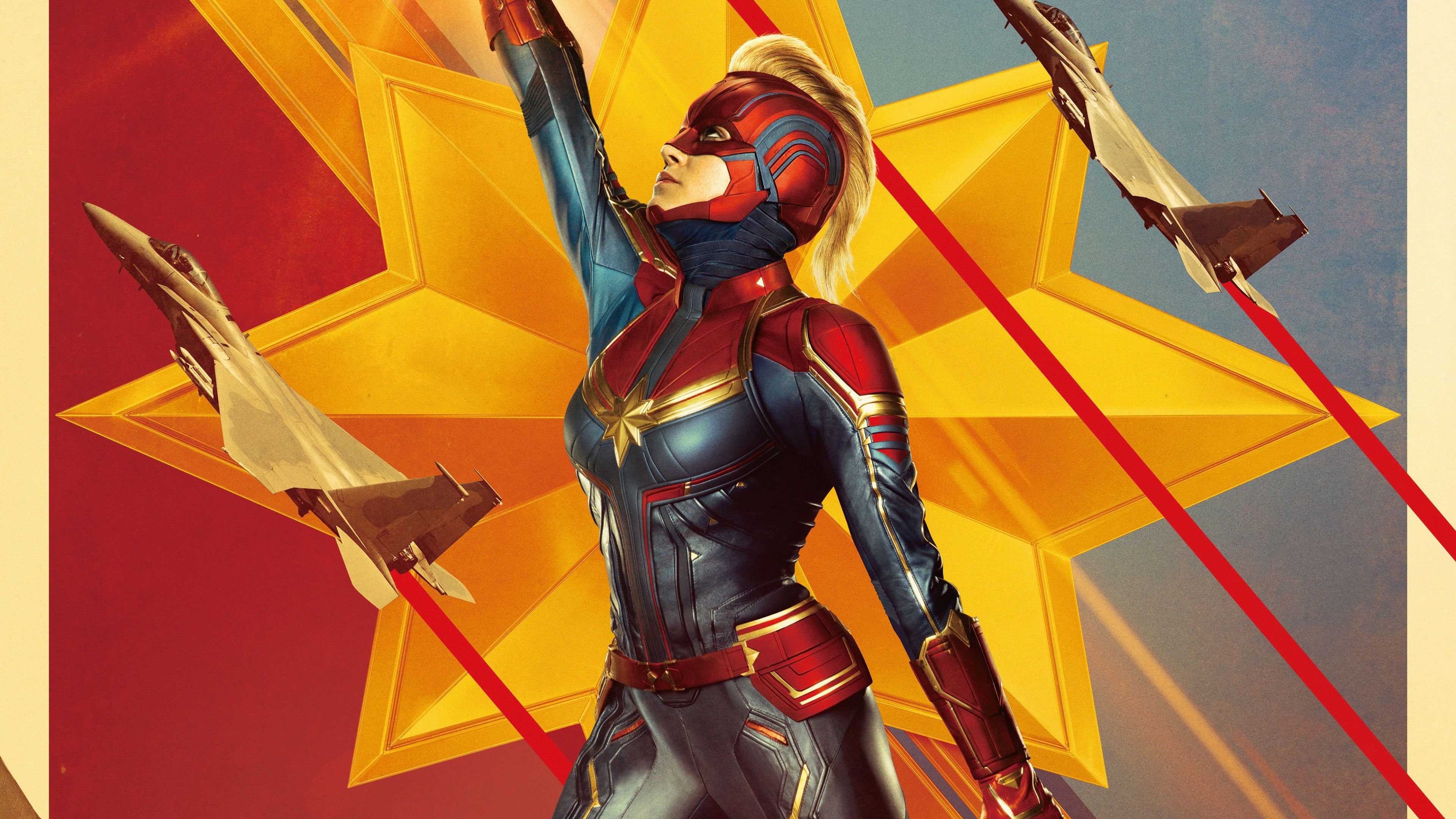 Captain Marvel poster artwork, 3840x2160 4K Ultra HD, Monitor 4K