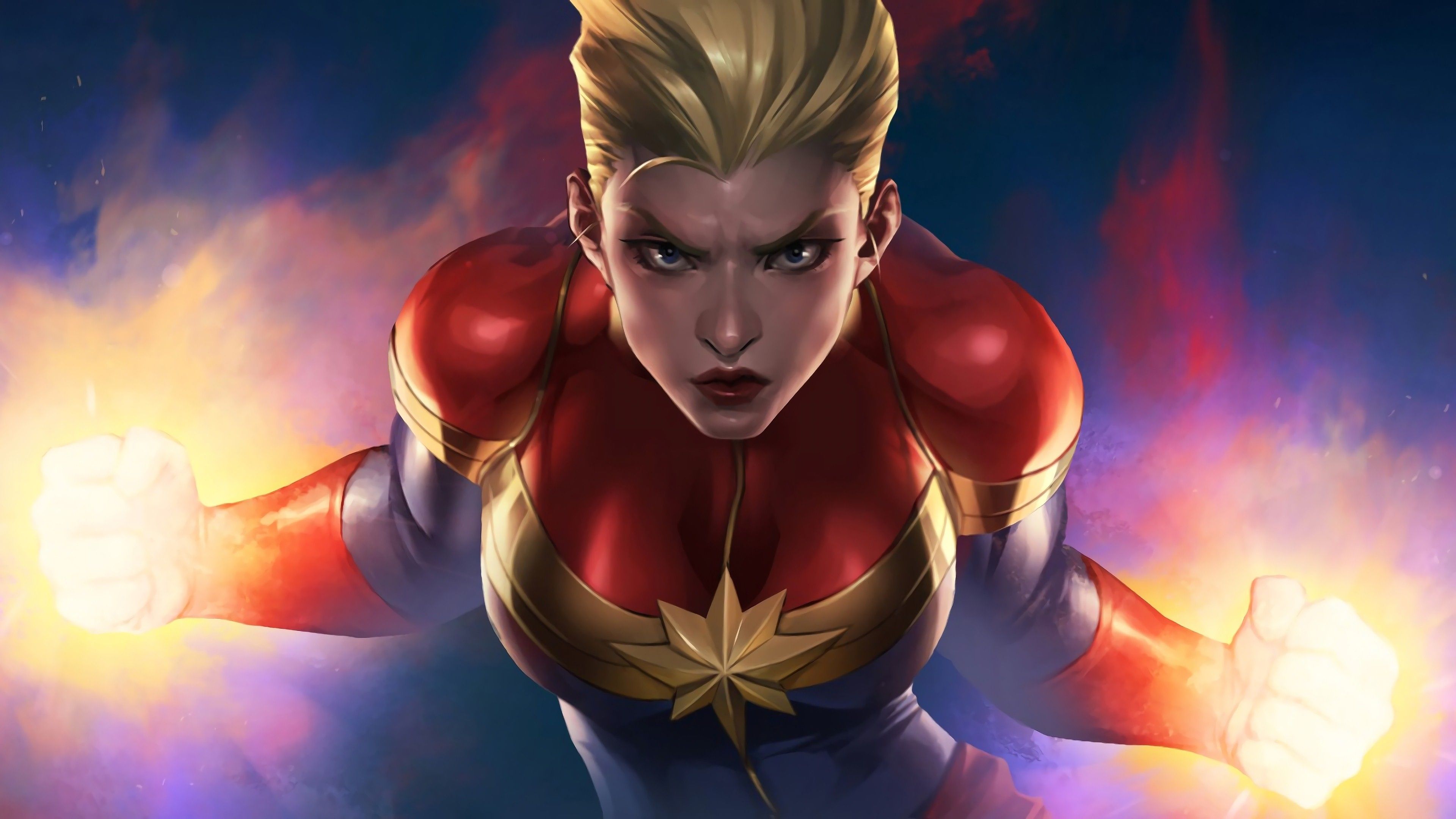 Captain Marvel in volo, 3840x2160 4K, Desktop 4K