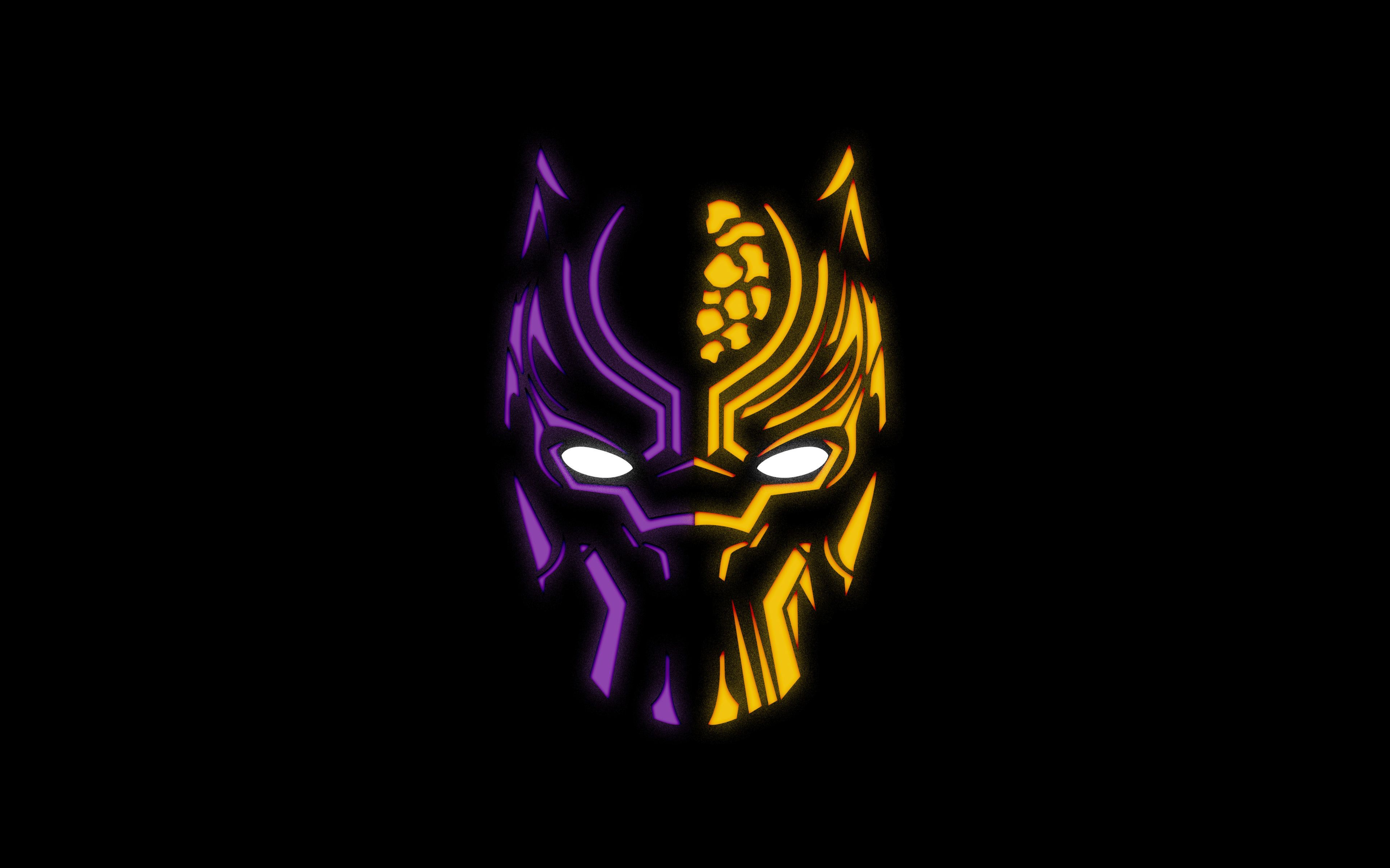 Maschera Black Panther neon, 3840x2400 UHD, PC 4K