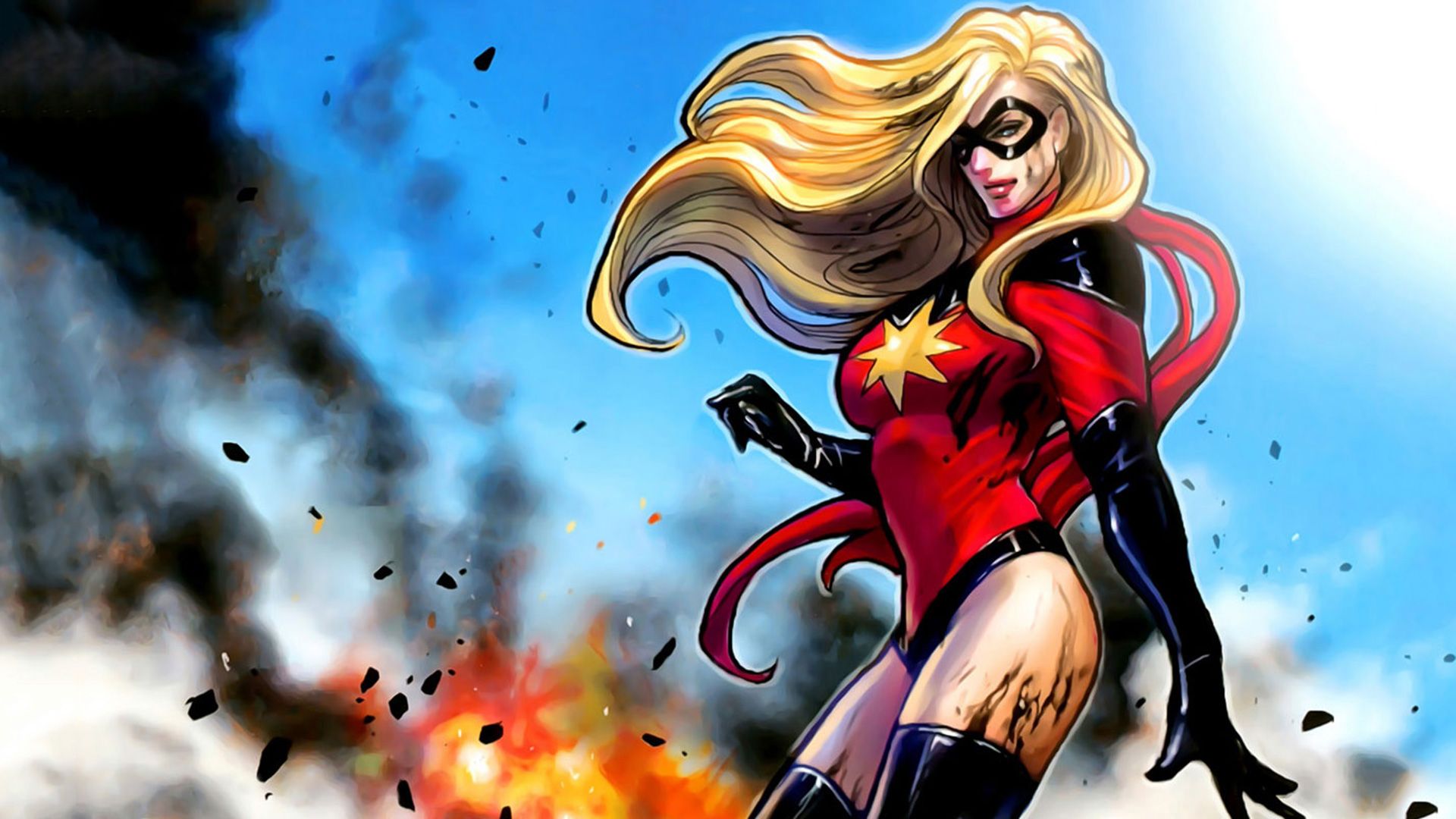 Ms Marvel esplosione fumo, 1920x1080 1080p, Desktop