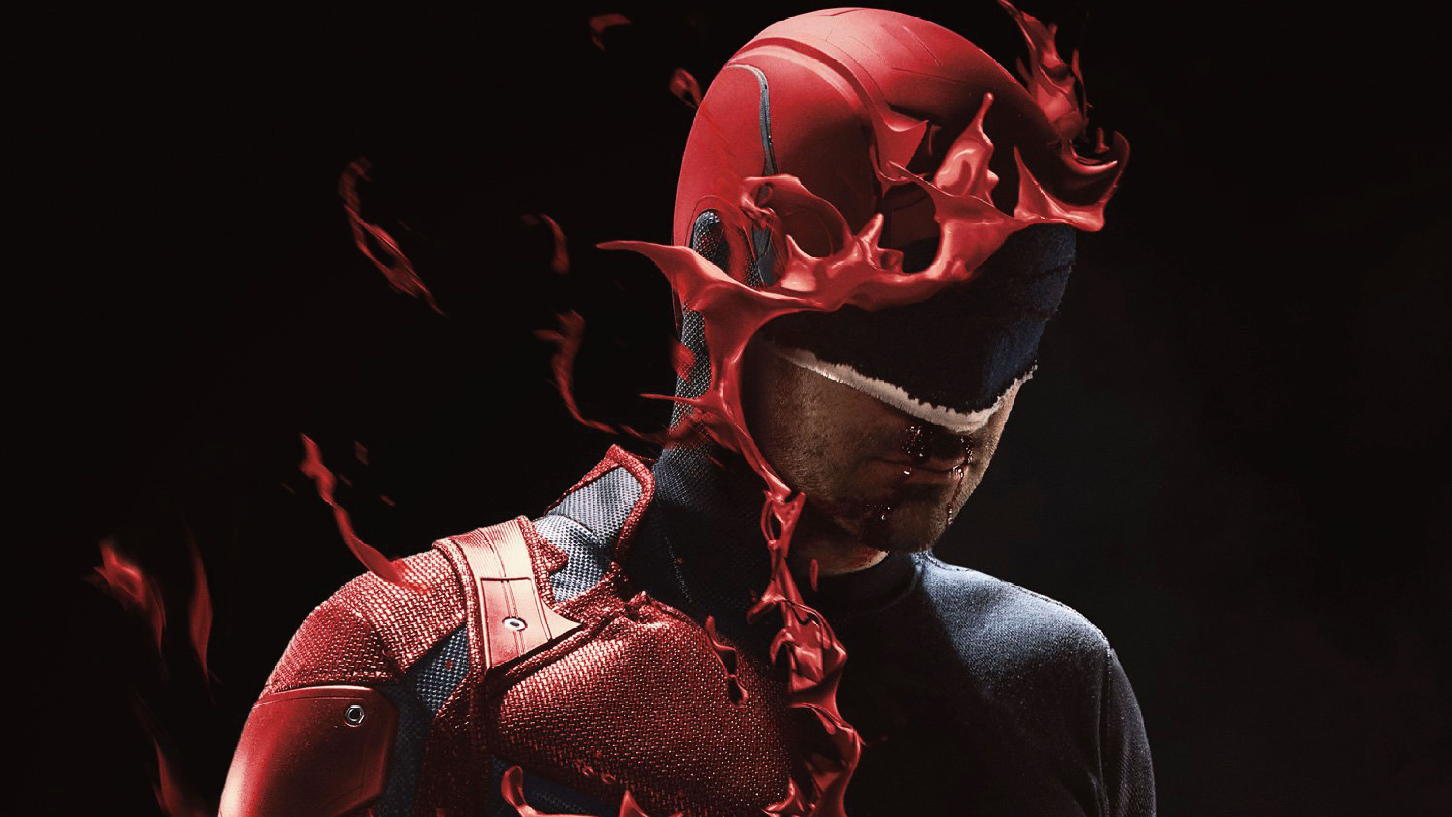 Daredevil casco rosso fiamme, 5574x3135 Ultra HD, 4K TV