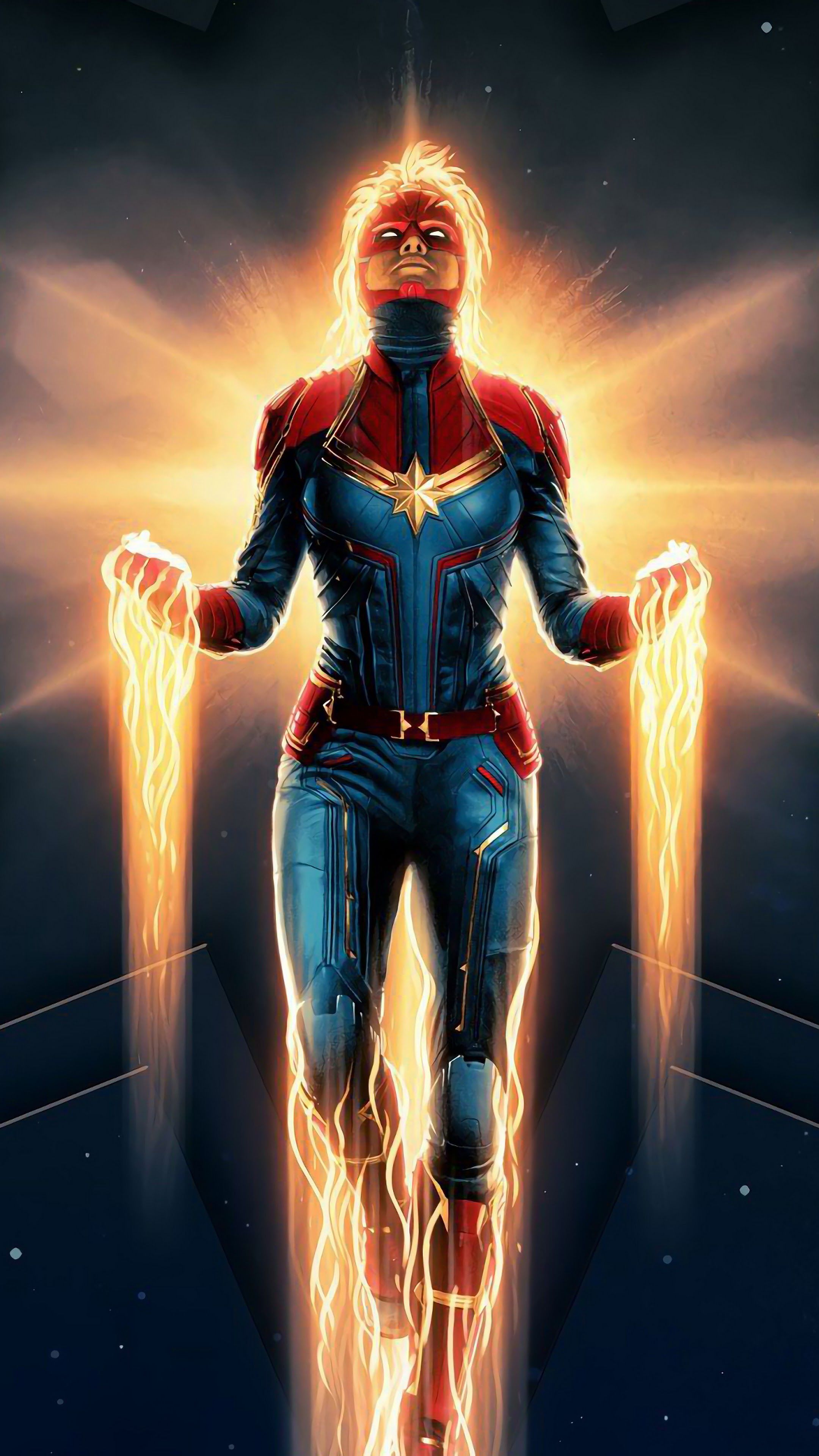 Captain Marvel energia luminosa, 2160x3840 Full HD Verticale, iPhone