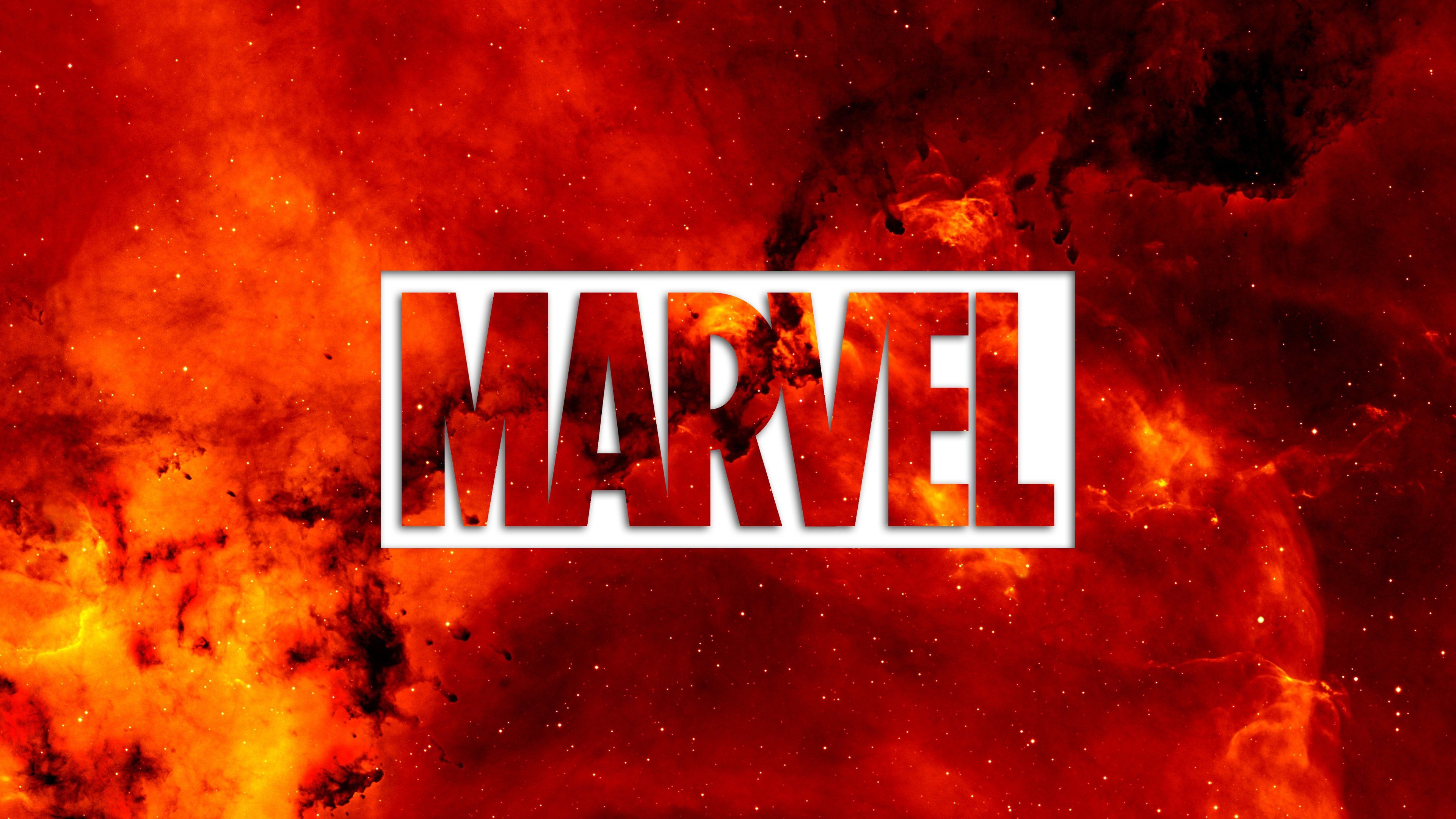Logo Marvel su fiamme rosse, 3840x2160 Ultra HD, 4K TV