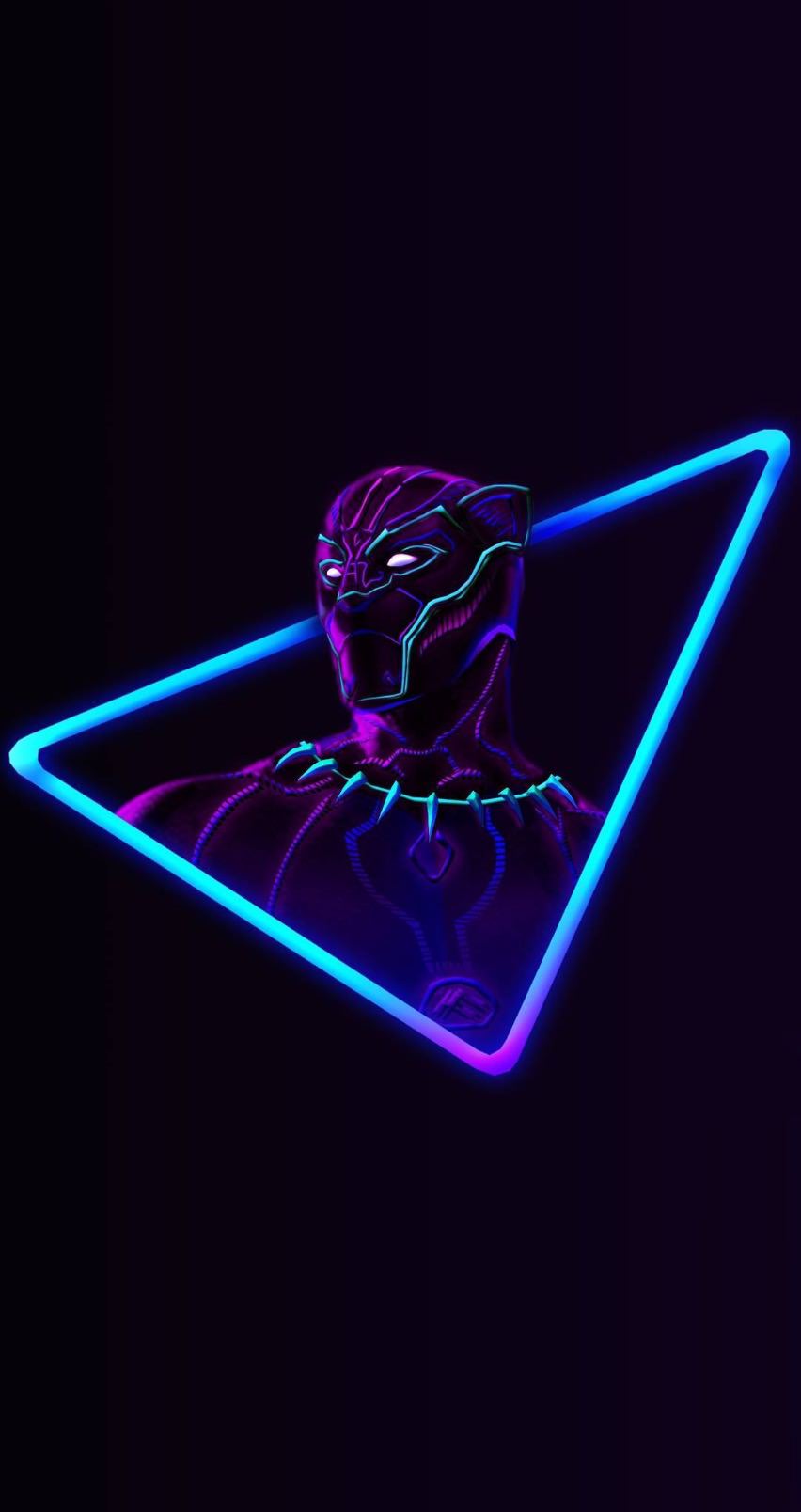 Black Panther neon triangolo, 852x1608 Full HD Verticale, Smartphone