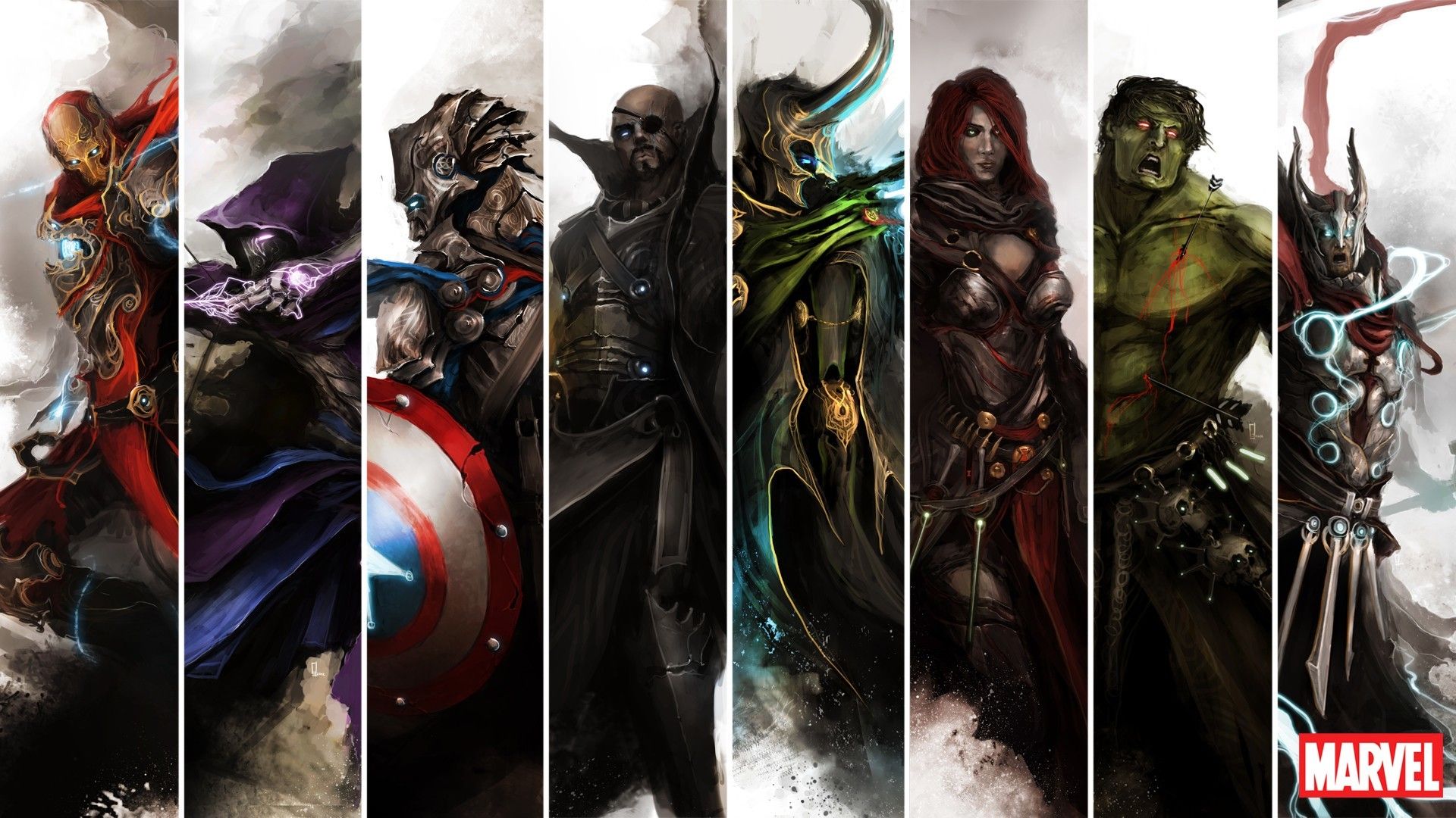 Personaggi Marvel stile fantasy medievale, 1920x1080 Full HD, Desktop