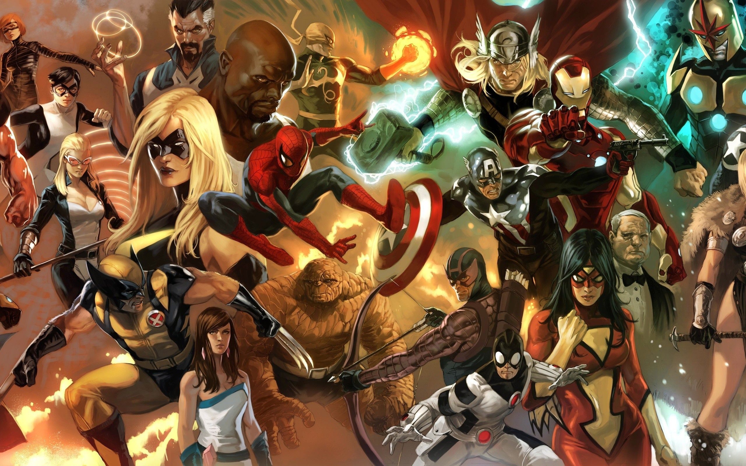 Collage supereroi Marvel, 2560x1600 2K, PC Desktop
