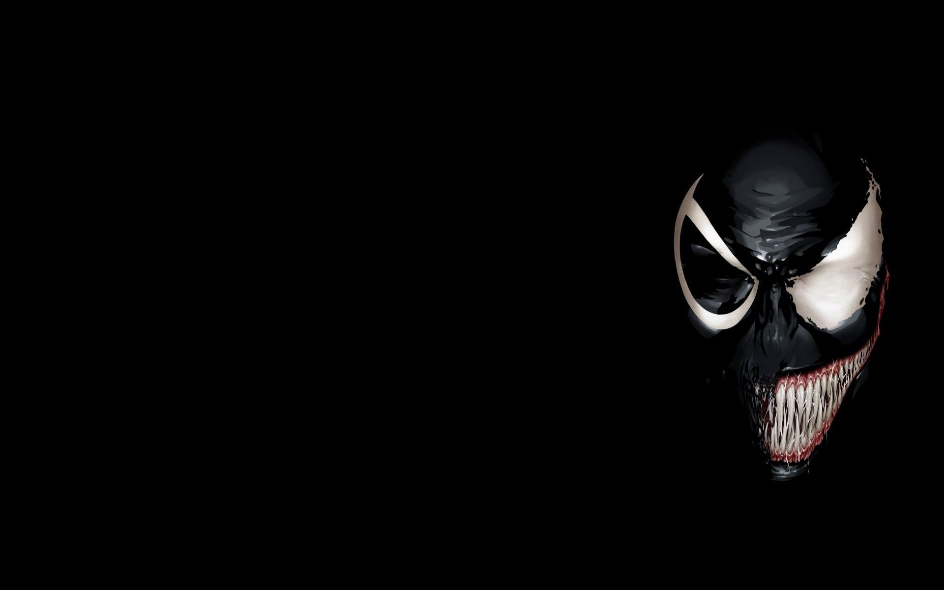 Venom maschera su sfondo nero, simbionte, 1920x1200 Full HD+ WUXGA, PC Desktop