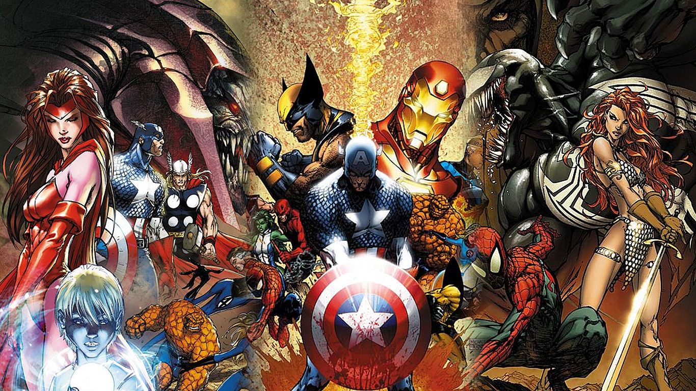 Personaggi Marvel gruppo eroi, 1366x768 HD, Desktop