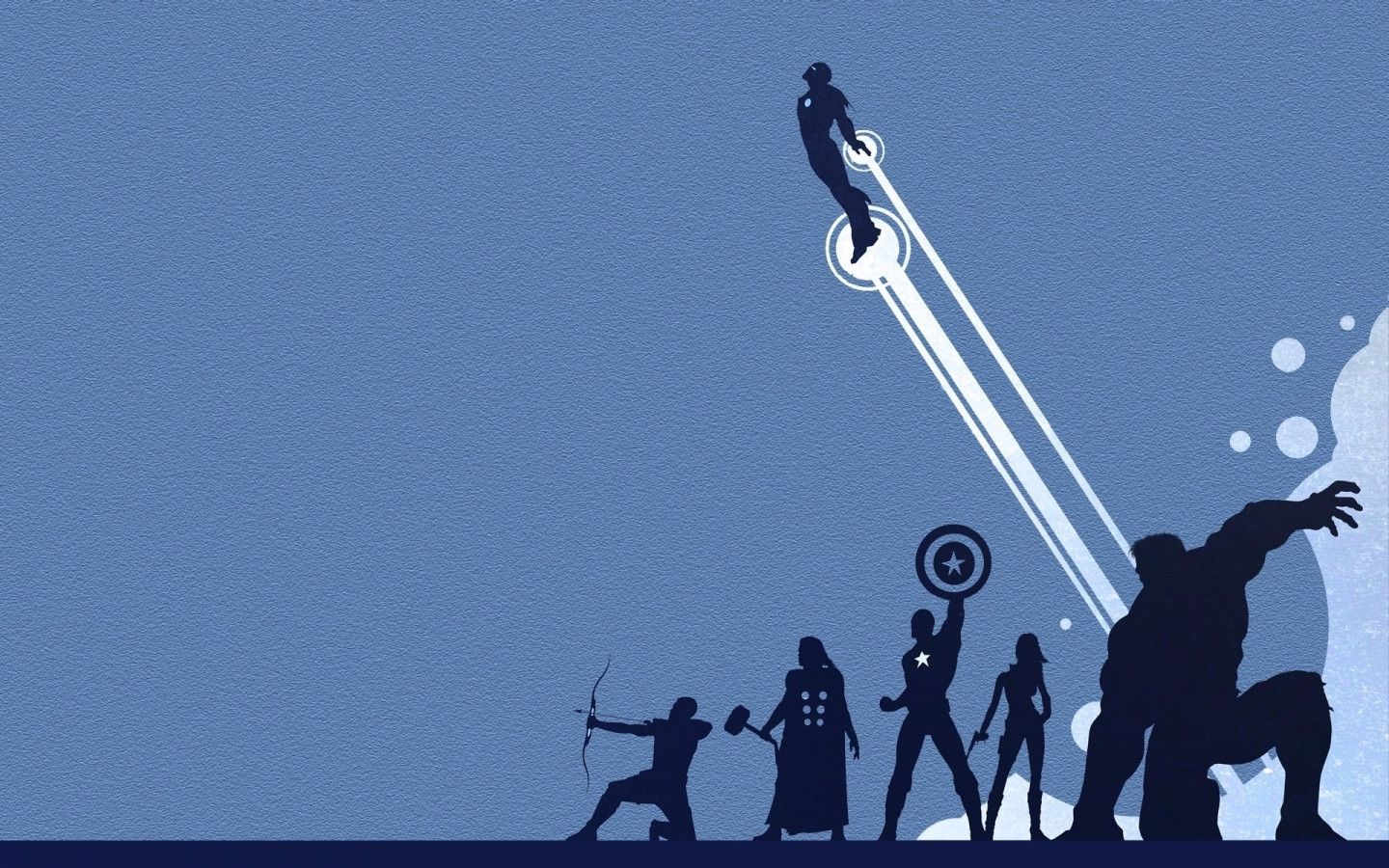Avengers sagome blu minimalista, supereroi, 1440x900 720p, Monitor Gaming