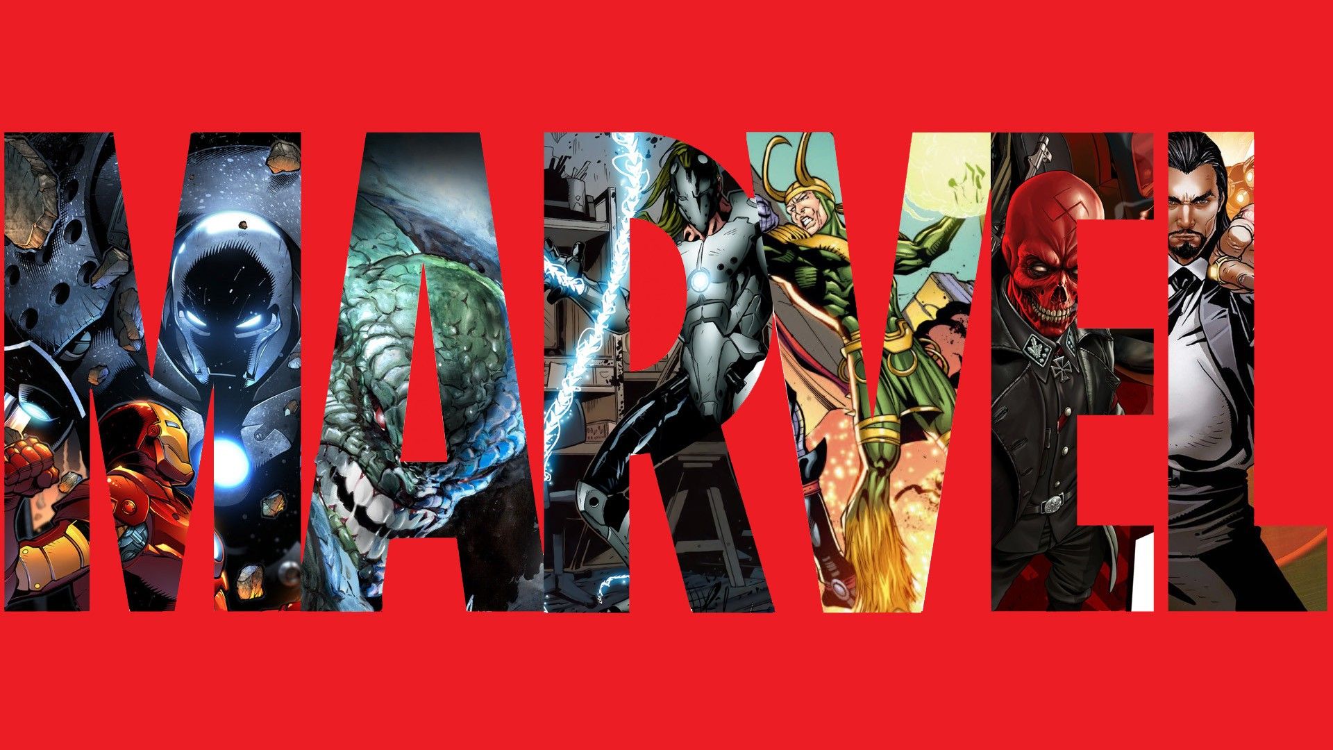 Logo Marvel con personaggi supereroi, 1920x1080 1080p, PC Desktop