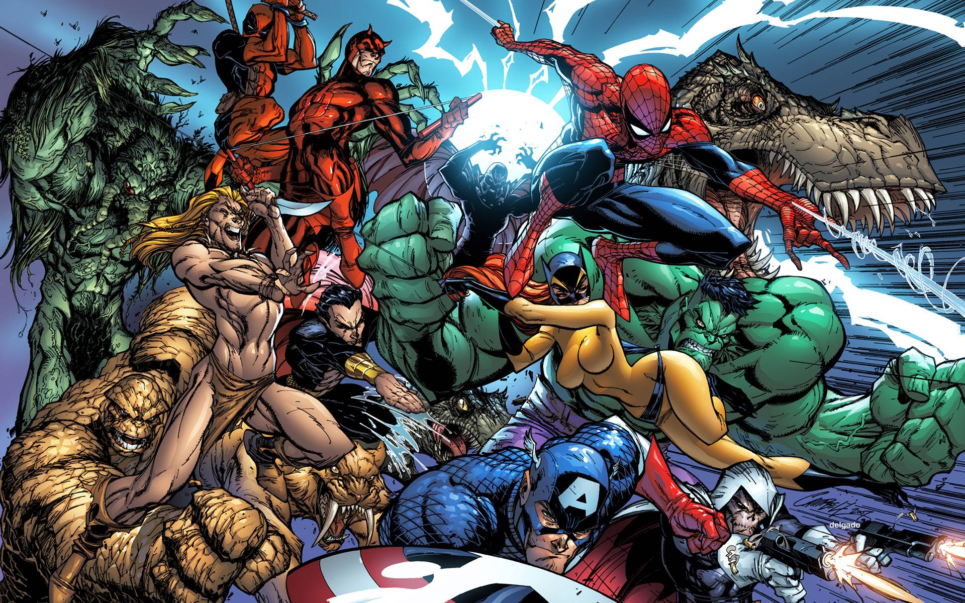 Battaglia eroi Marvel fumetto, 1920x1200 WUXGA, PC Desktop