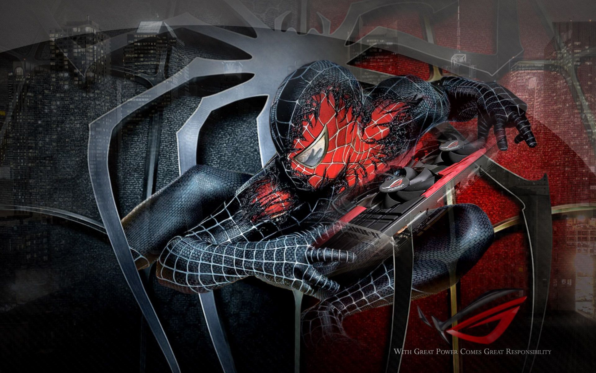 Spider-Man rosso e nero, Marvel, 1920x1200 Full HD+, Desktop