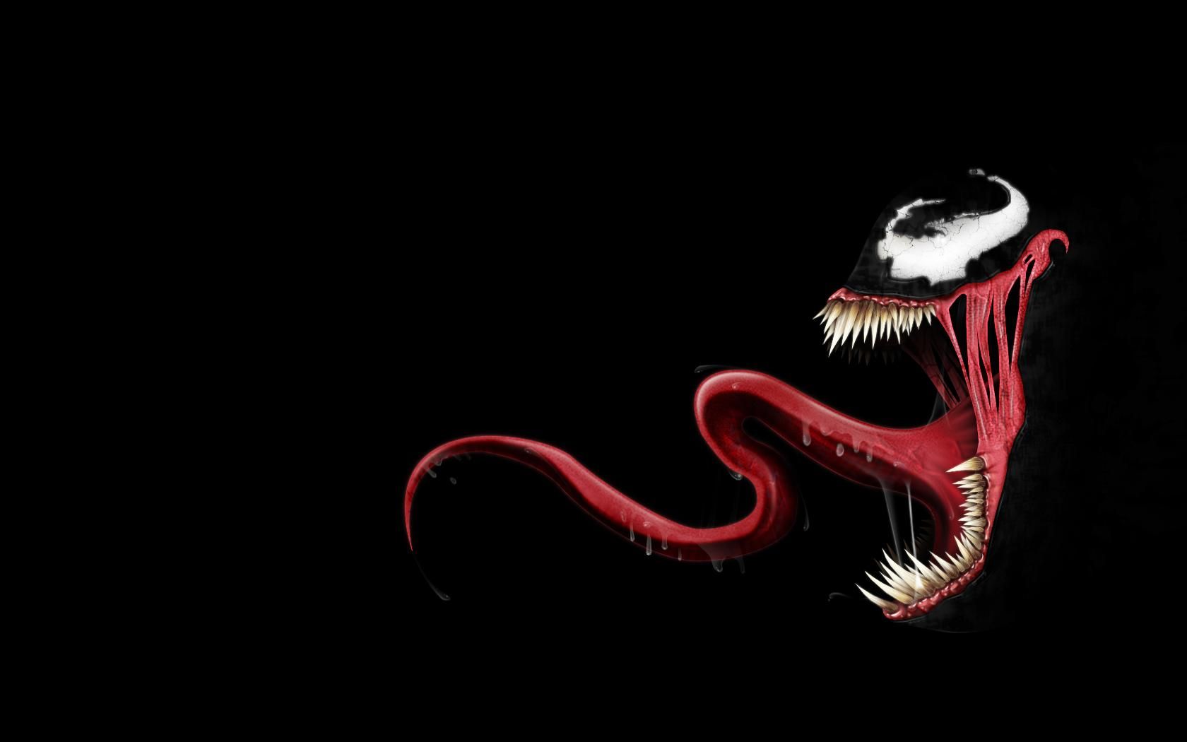 Venom lingua rossa sfondo nero, simbionte, 1680x1050 900p, Monitor Gaming