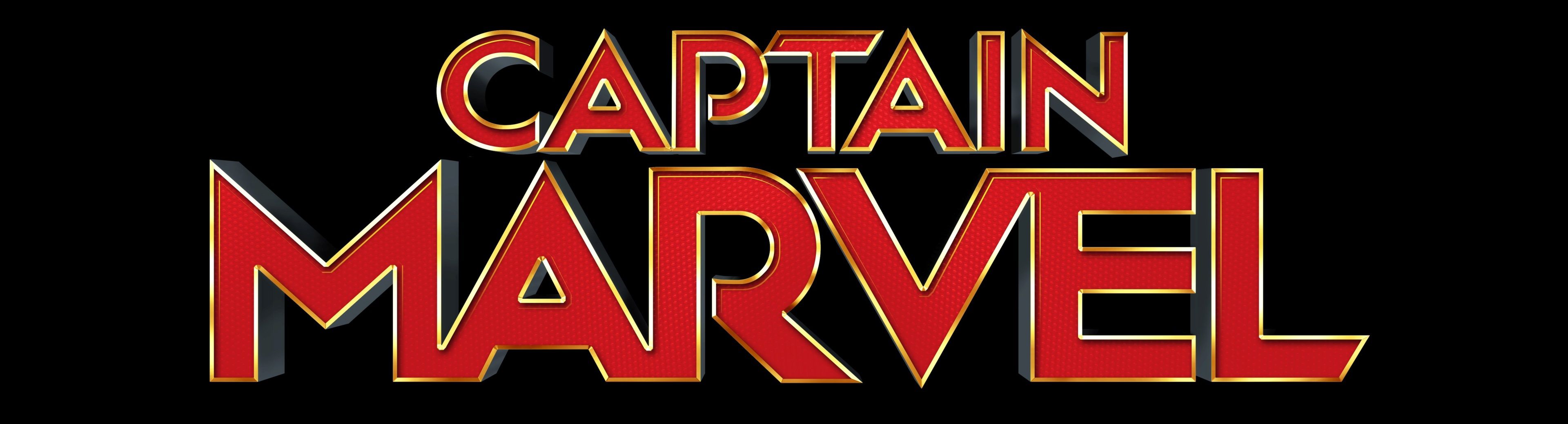 Logo Captain Marvel rosso, 3840x1039 Panoramico, Monitor Gaming