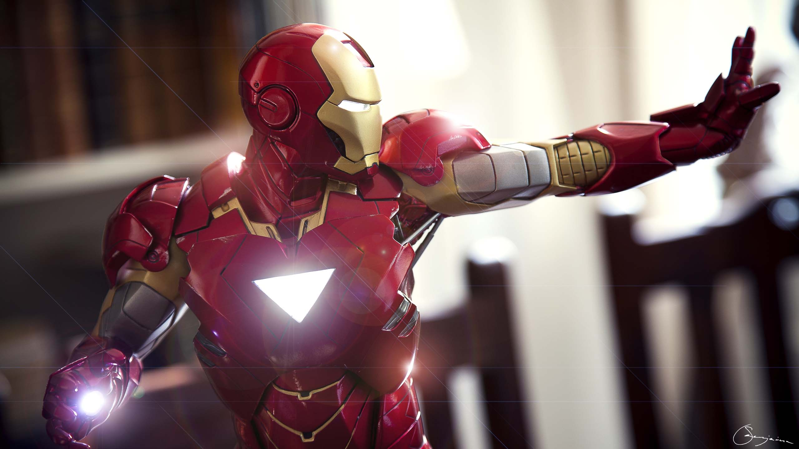 Iron Man armatura rosso oro, Marvel, 2560x1440 1440p, Desktop