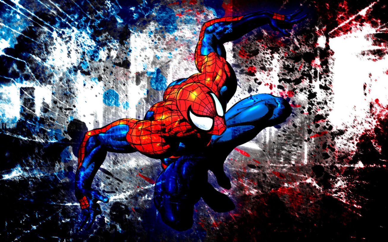 Spider-Man arte astratta grunge, Uomo Ragno, 1307x816 720p, PC