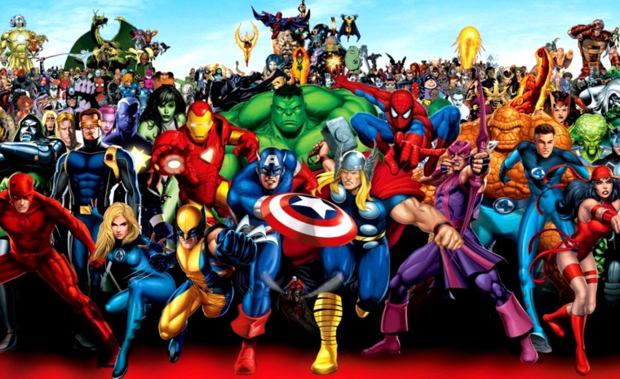 Collage supereroi Marvel, 1216x744 HD, Monitor Gaming