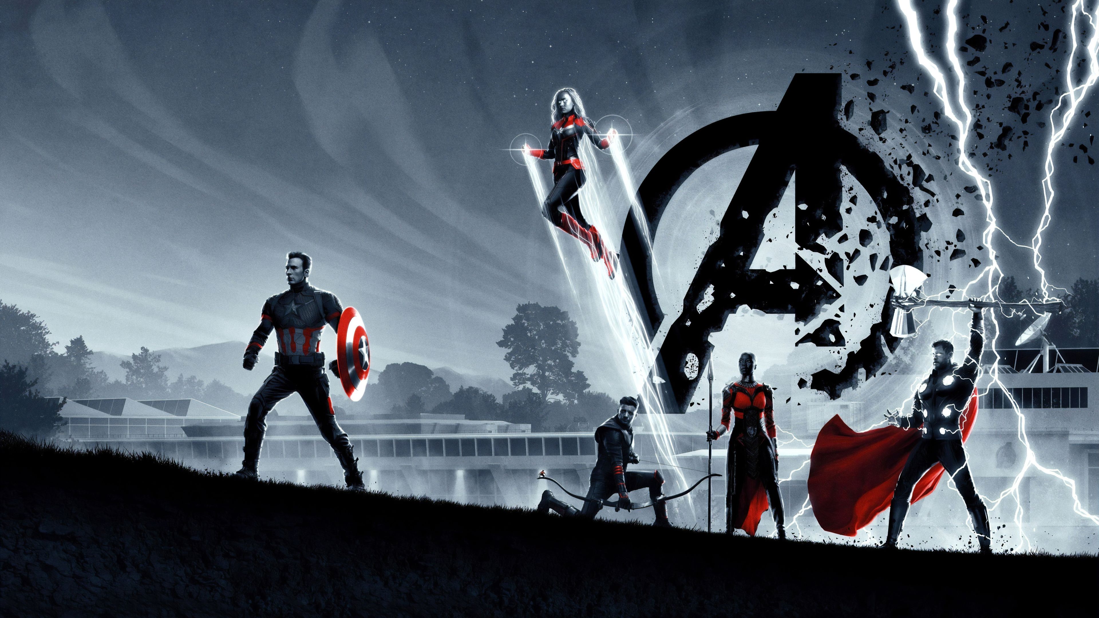 Avengers Endgame illustrazione supereroi, 3840x2160 UHD, Monitor 4K