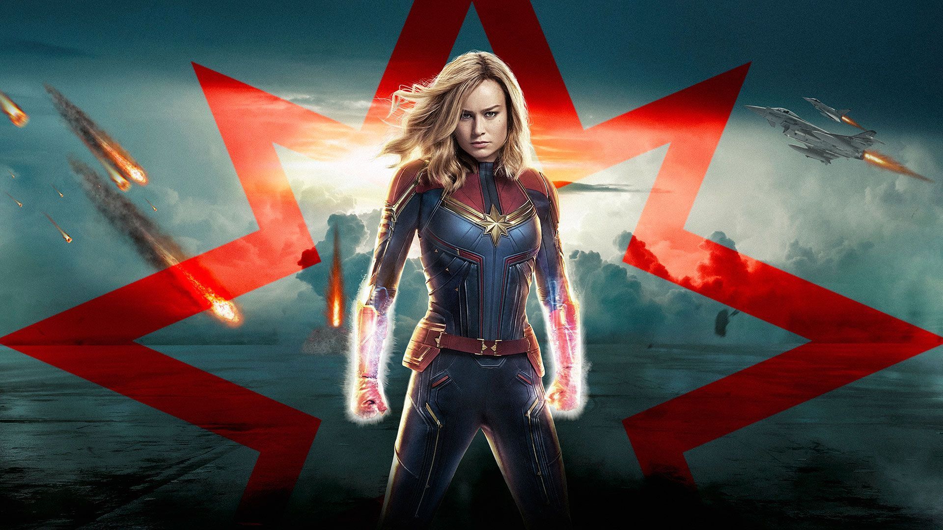 Captain Marvel stella rossa, 1920x1080 Full HD, PC Desktop