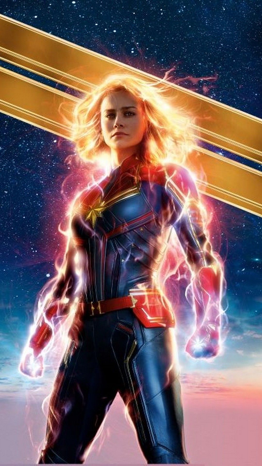 Captain Marvel energia luminosa, MCU, 1080x1920 Full HD Verticale, Smartphone