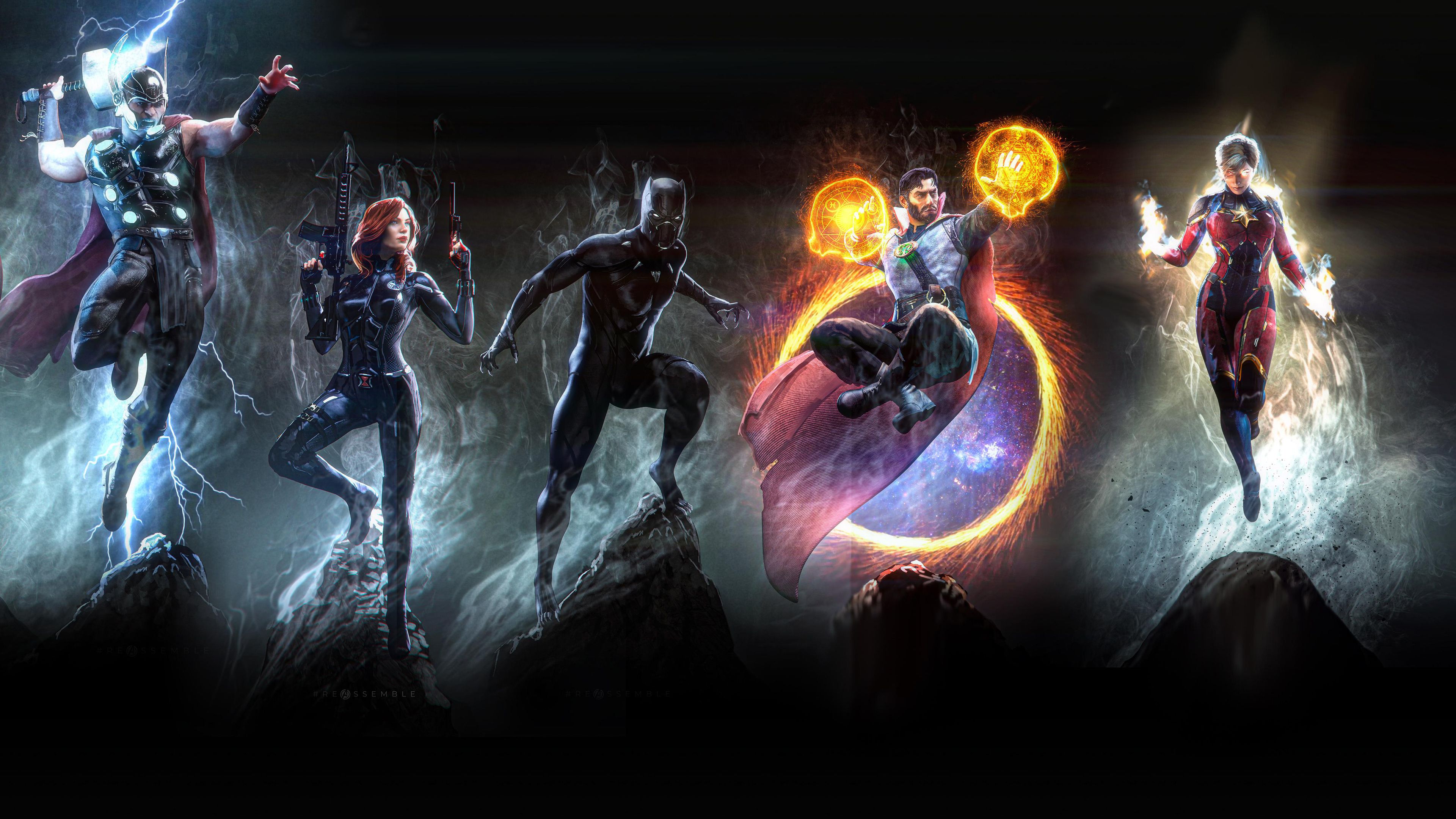 Eroi Marvel Avengers artwork, 3840x2160 UHD, PC 4K