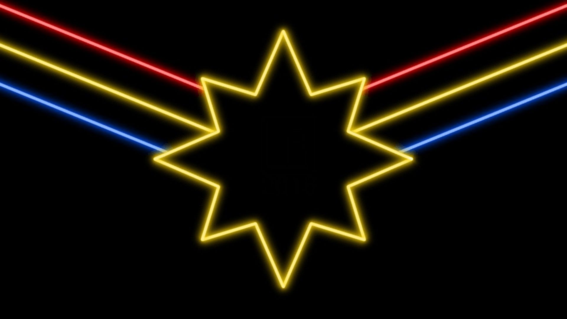 Logo Captain Marvel neon, 1920x1080 Full HD 1080p, Monitor Gaming