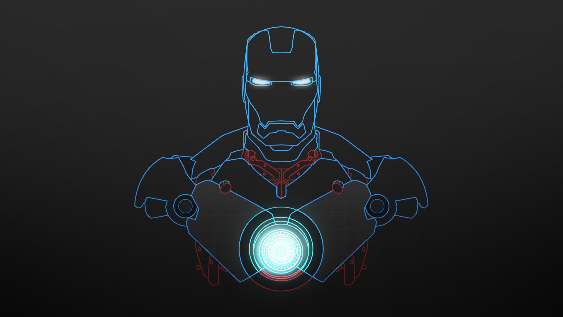 Iron Man contorno luminoso, 1920x1080 1080p, Desktop