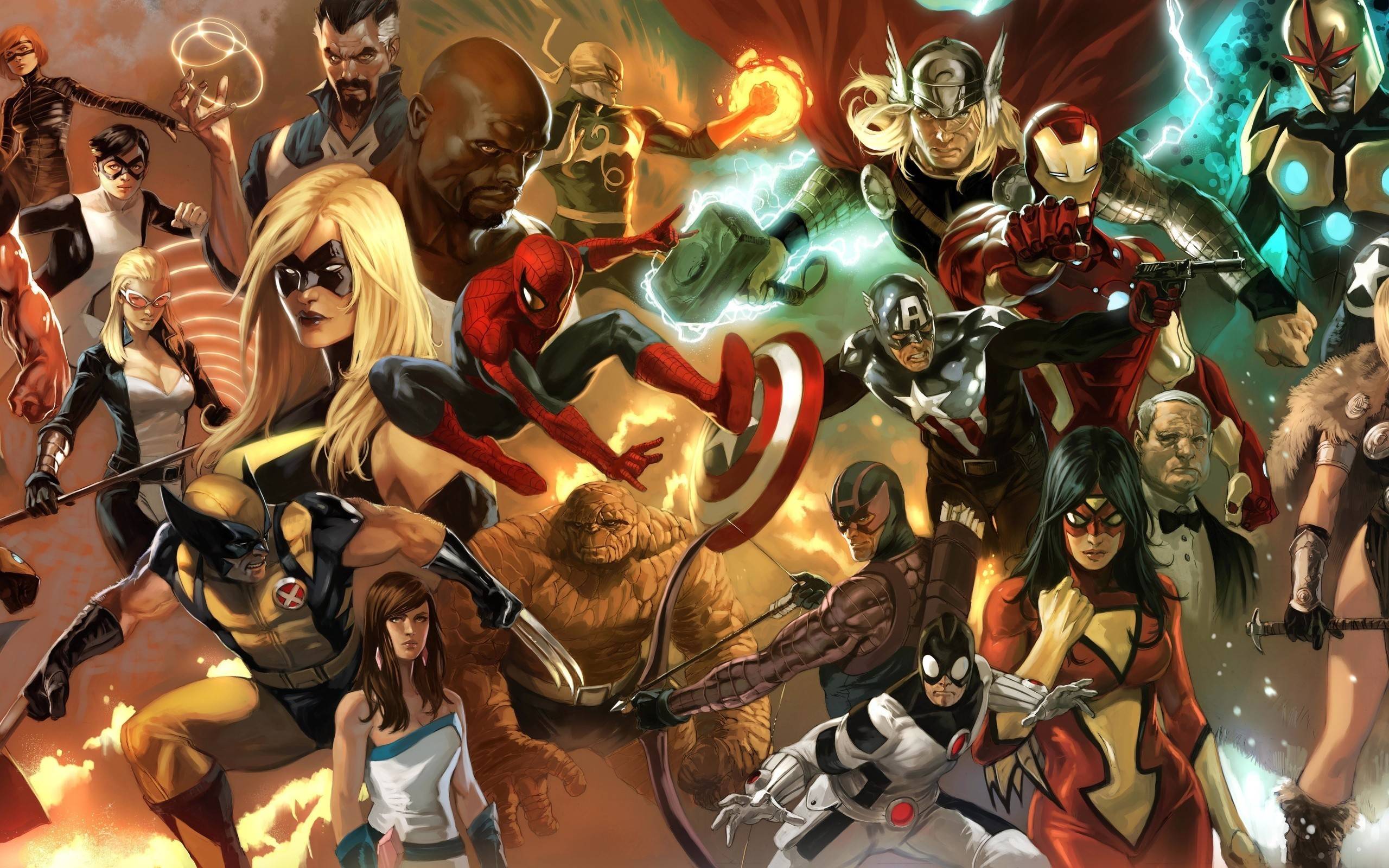 Collage supereroi Marvel, 2560x1600 2K+, PC Desktop