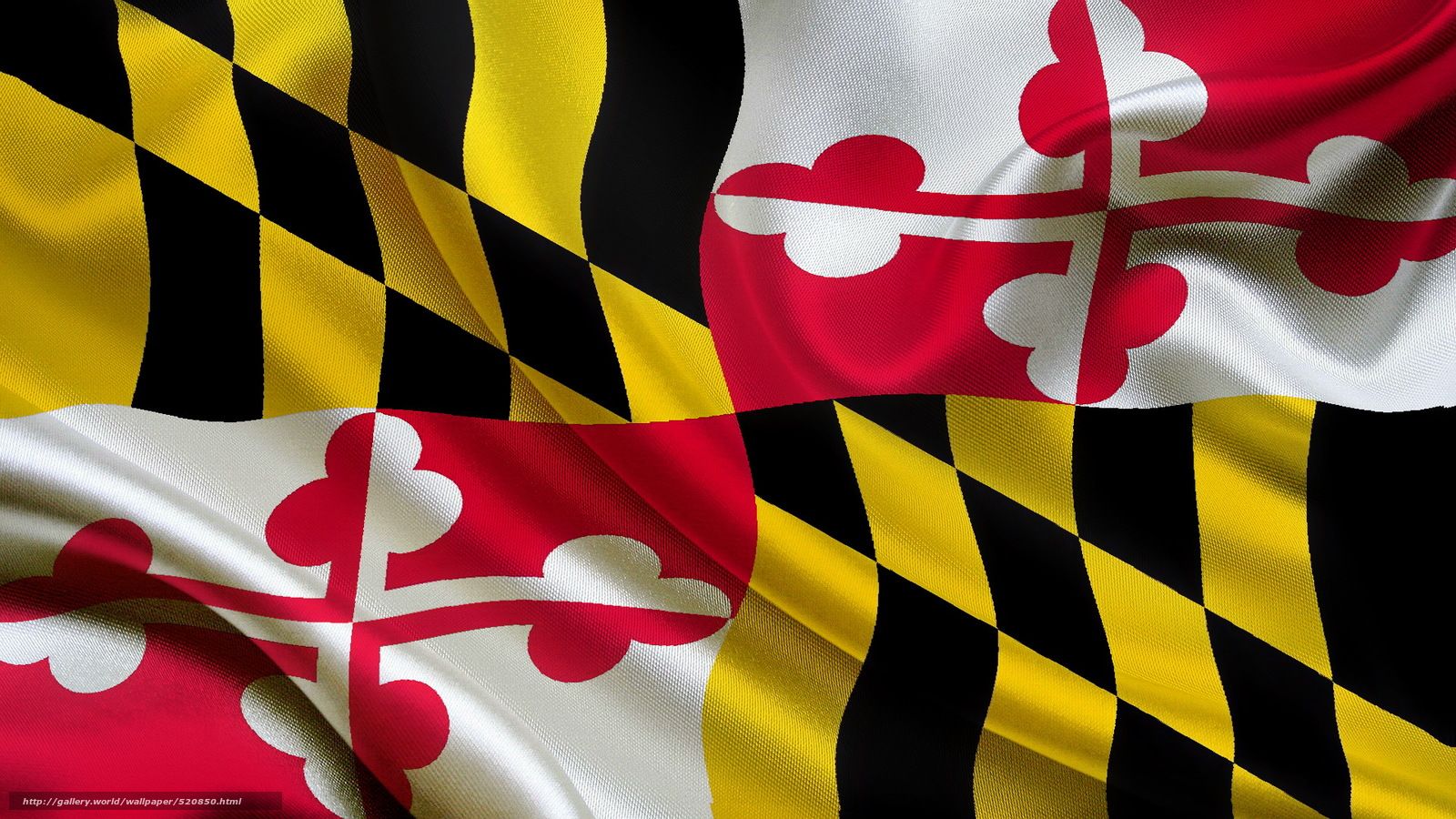 Bandiera del Maryland ondulata, 1600x900 HD Ready, Desktop
