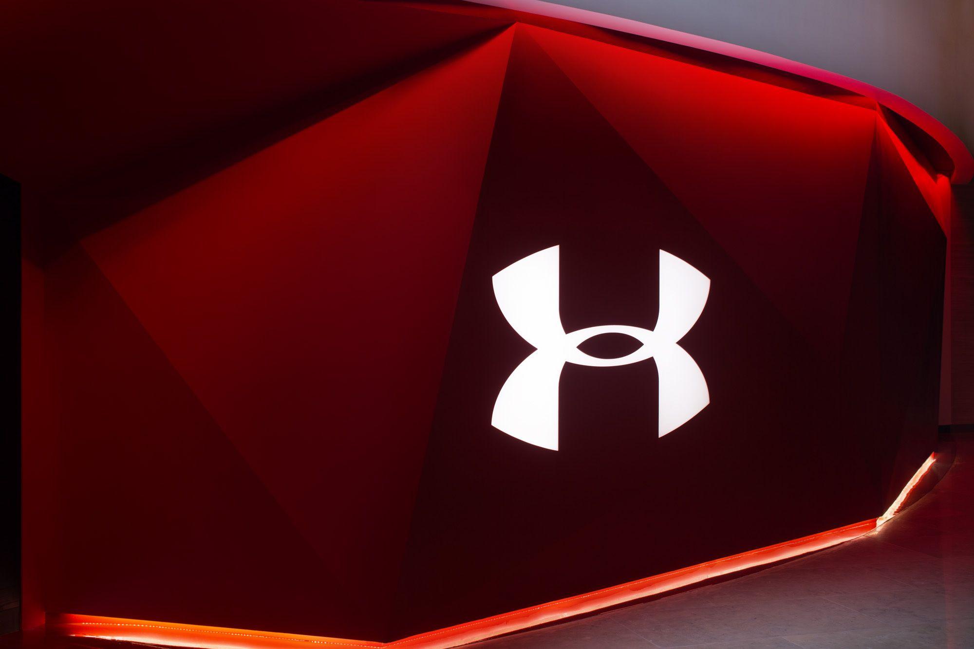 Logo Under Armour rosso illuminato, 2000x1333 alta risoluzione, PC Desktop