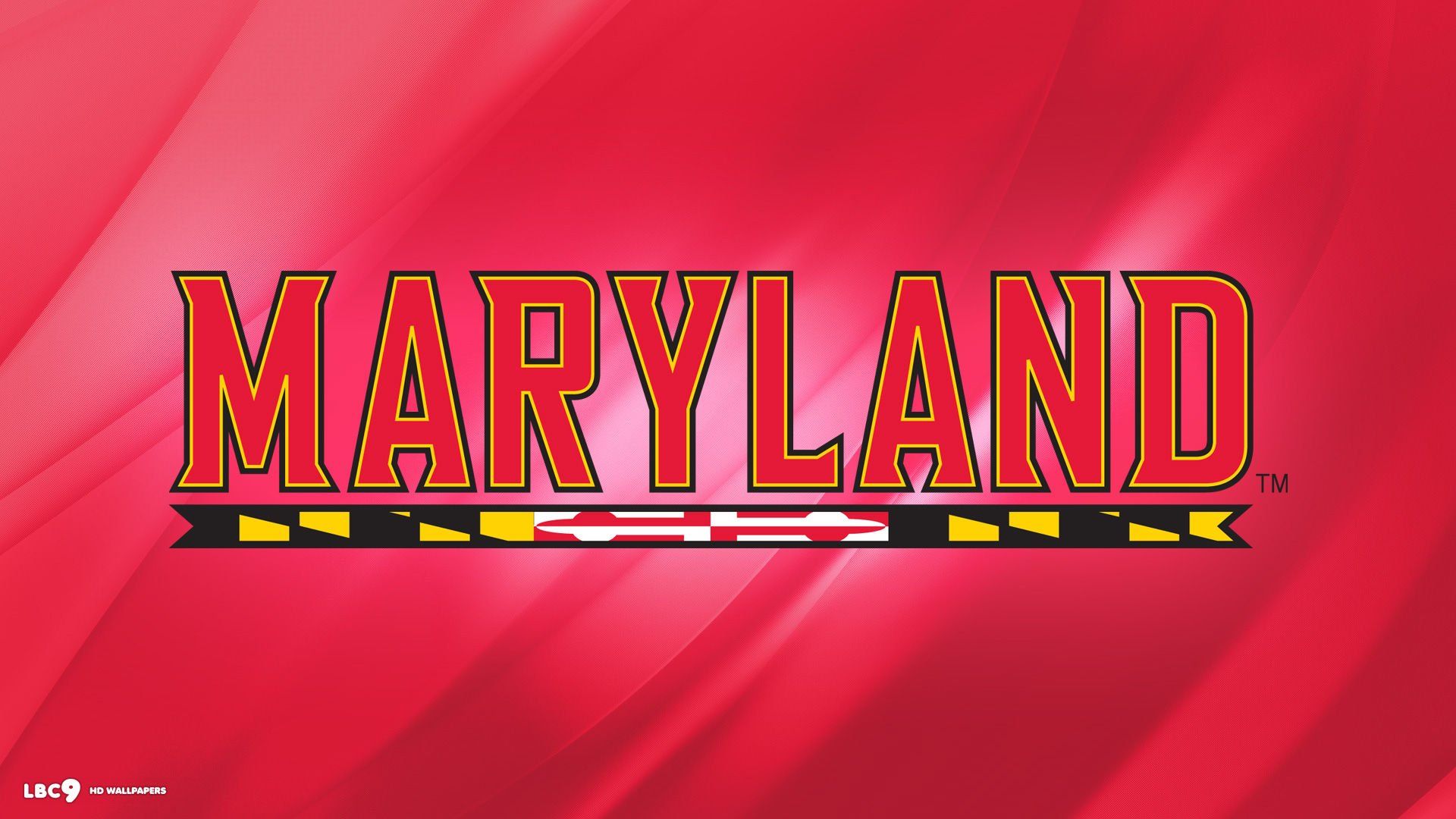 Logo Maryland su bandiera rossa, 1920x1080 Full HD, PC Desktop