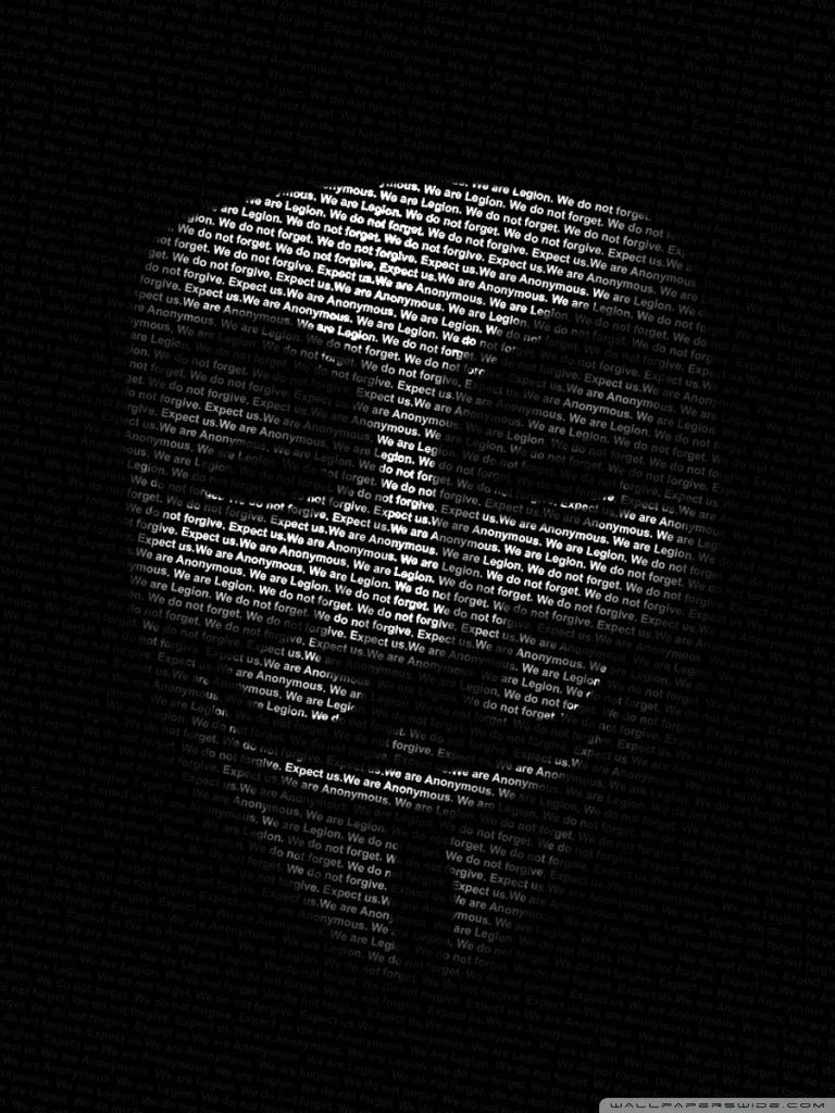 Maschera Guy Fawkes testo nero, 768x1024 Full HD Verticale, Smartphone