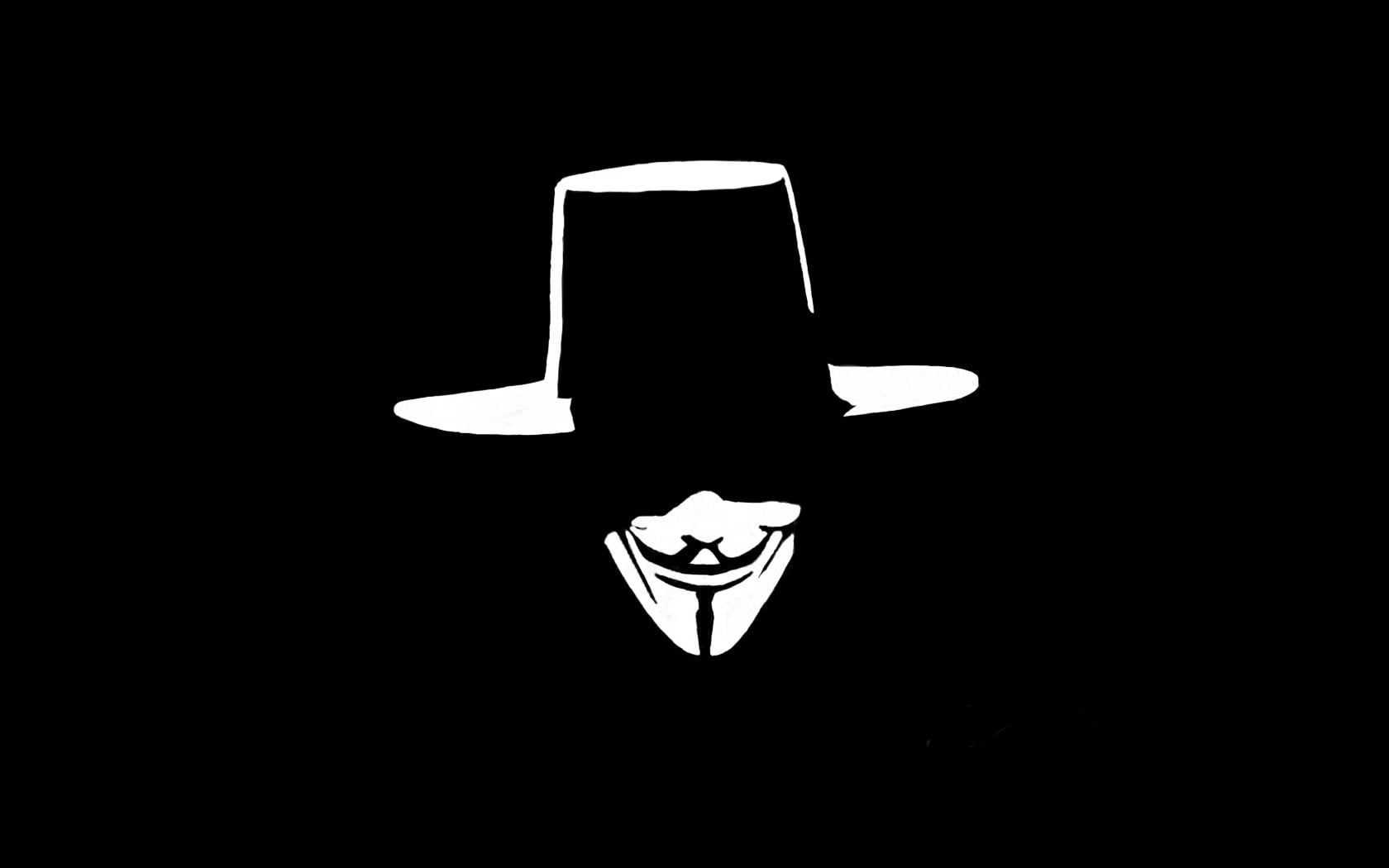 Maschera Guy Fawkes bianco nero, 1680x1050 900p, MacBook Air