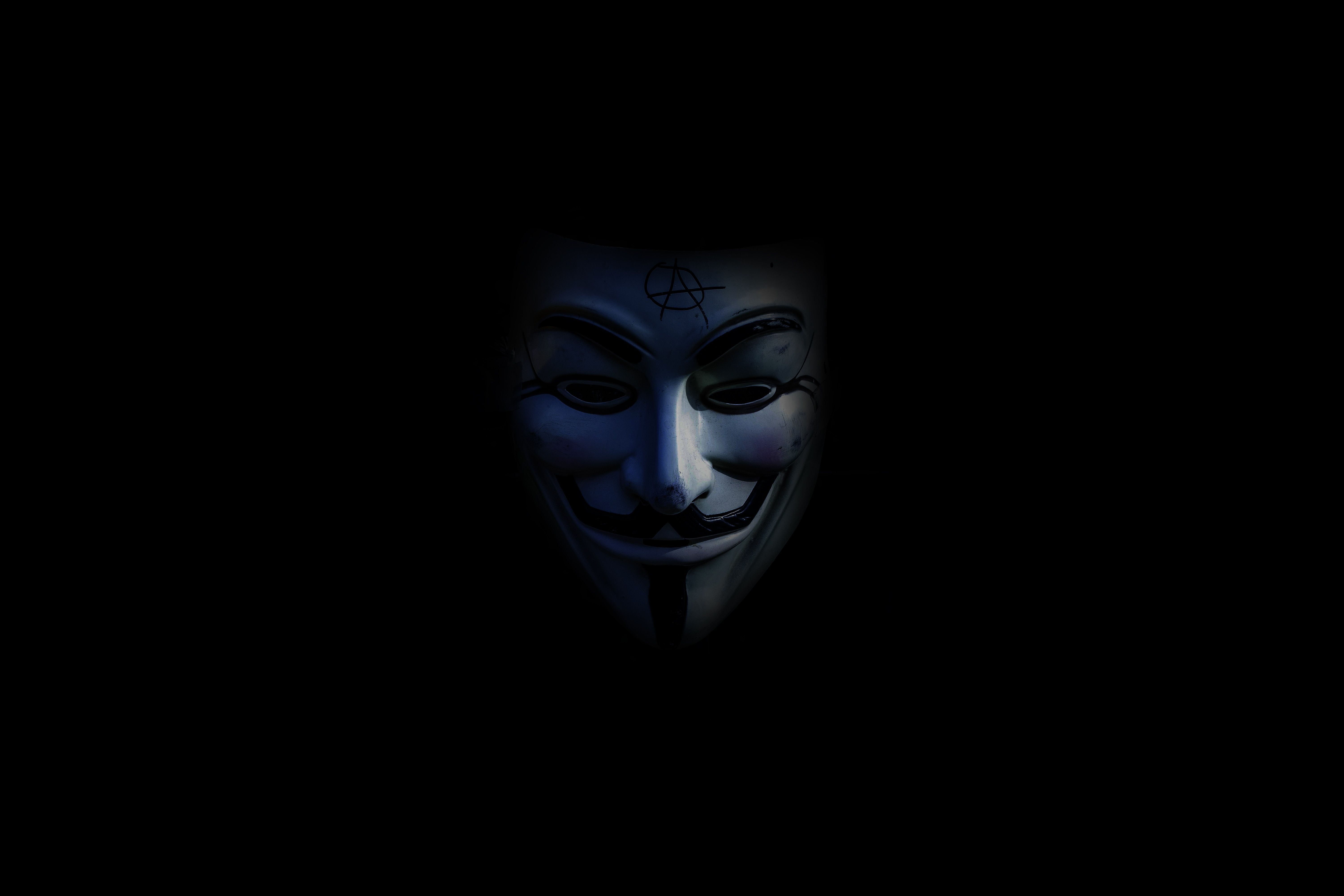 Maschera di Guy Fawkes scura, 6000x4000 Ultra HD, 4K TV