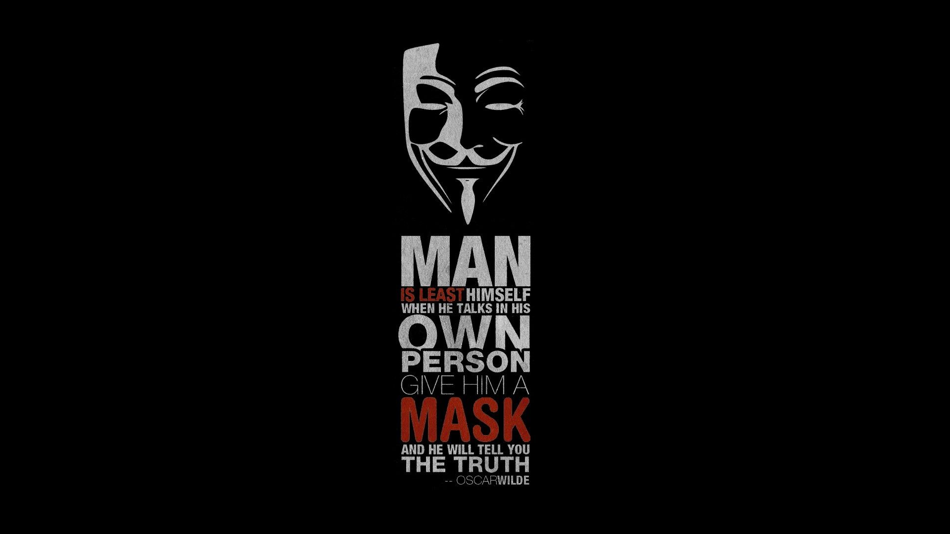 Maschera Guy Fawkes V per Vendetta, 1920x1080 Full HD, Desktop