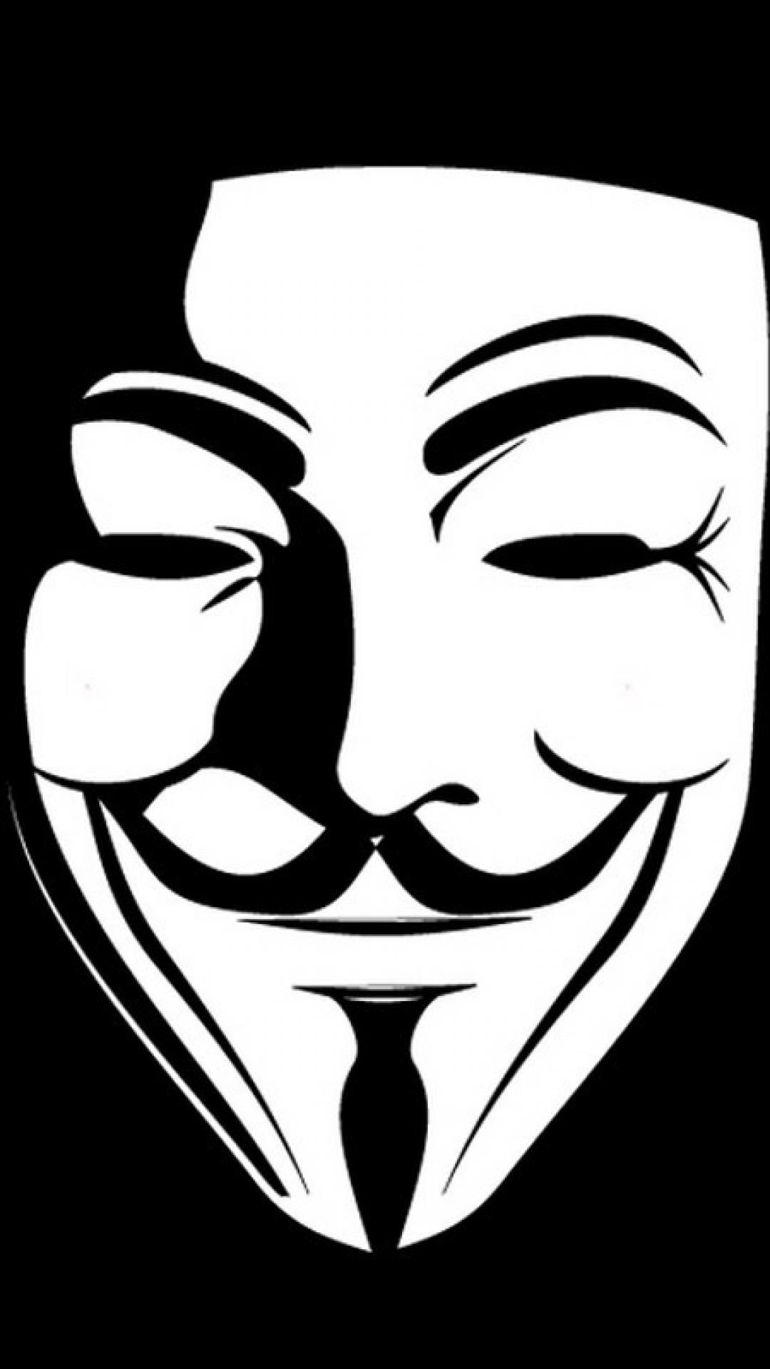 Maschera V per Vendetta bianco nero, 1080x1920 Full HD Verticale, iPhone