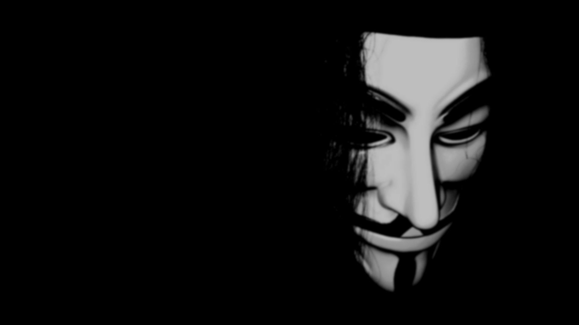Maschera di V su nero, 1920x1080 Full HD 1080p, Desktop