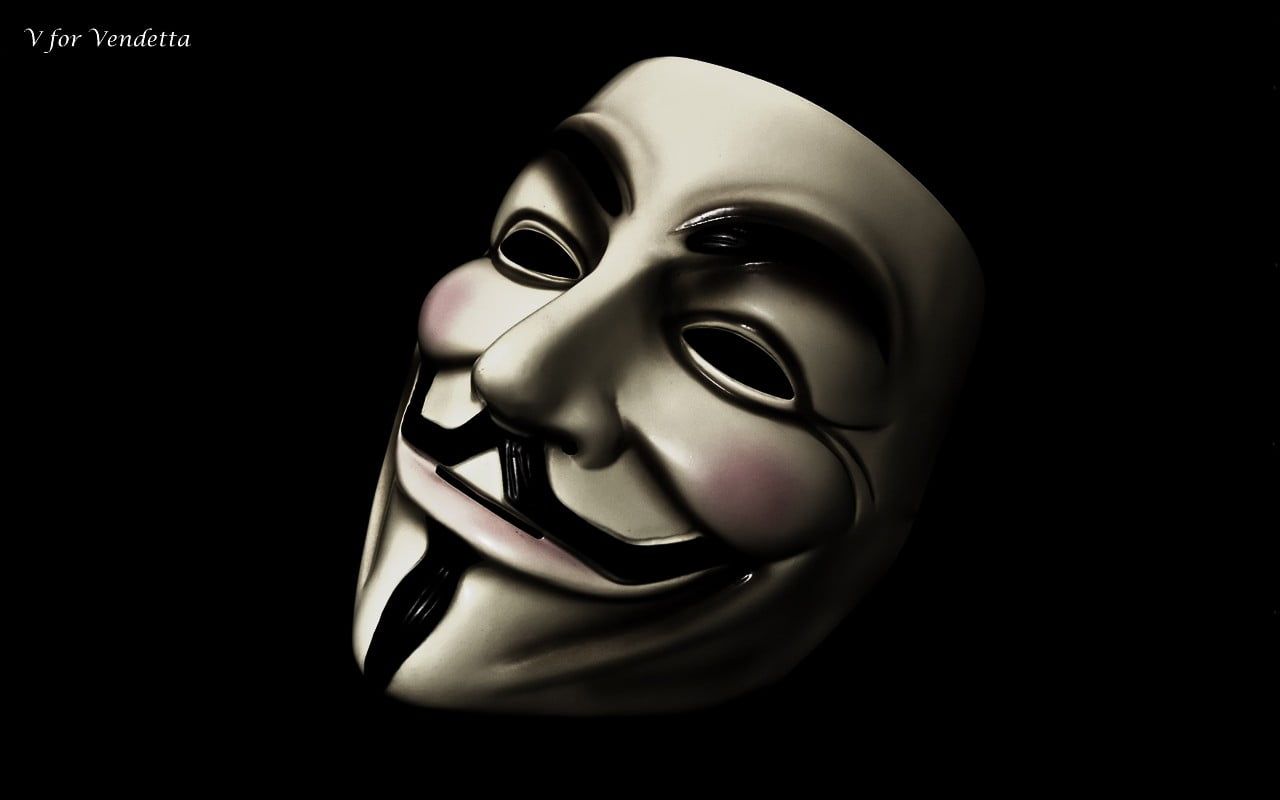 Maschera Guy Fawkes V Vendetta, 1280x800 HD, Desktop