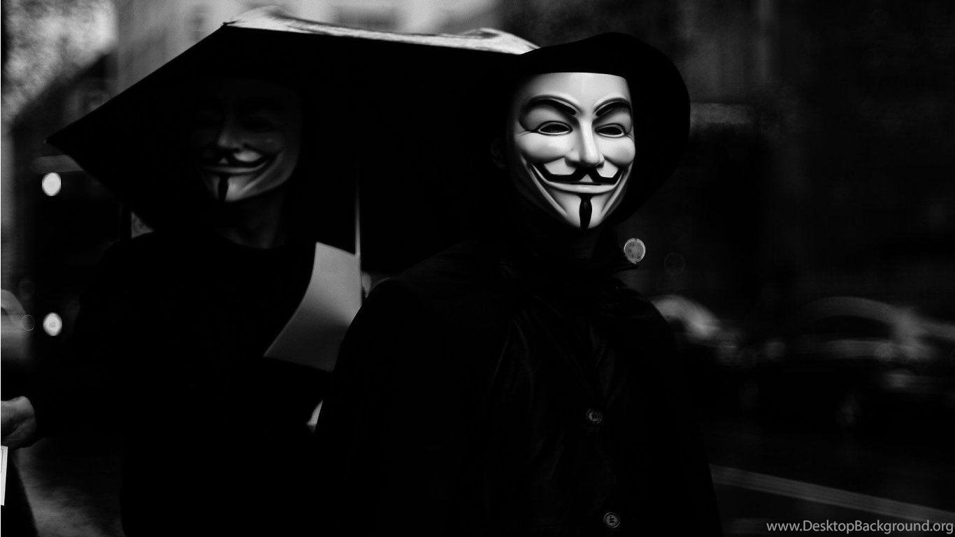 Maschera Anonymous sfondo nero, 1244x700 HD, Desktop
