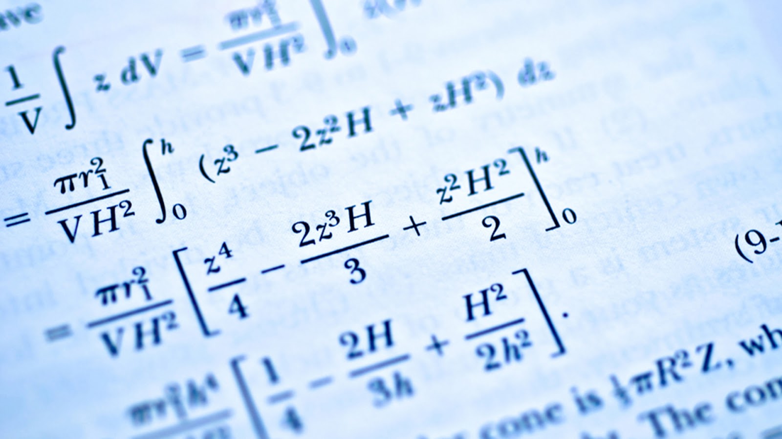 Formule matematiche su carta blu, 1600x900 HD Ready, Desktop