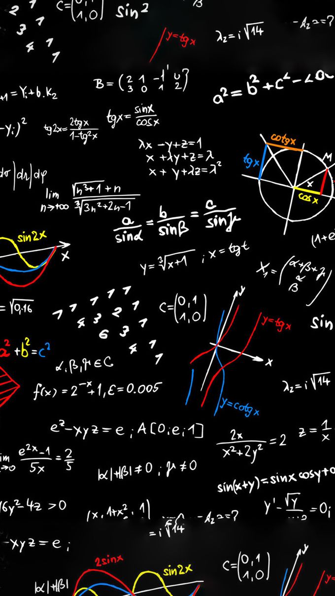 Formule matematiche su lavagna nera, 680x1209 Full HD Verticale, iPhone