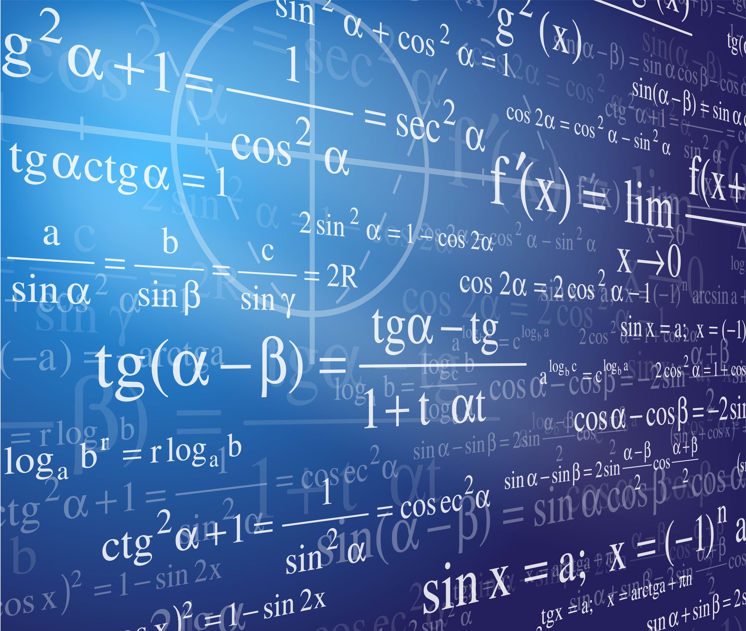 Formule matematiche sfondo blu, 2431x2055 alta risoluzione, Laptop