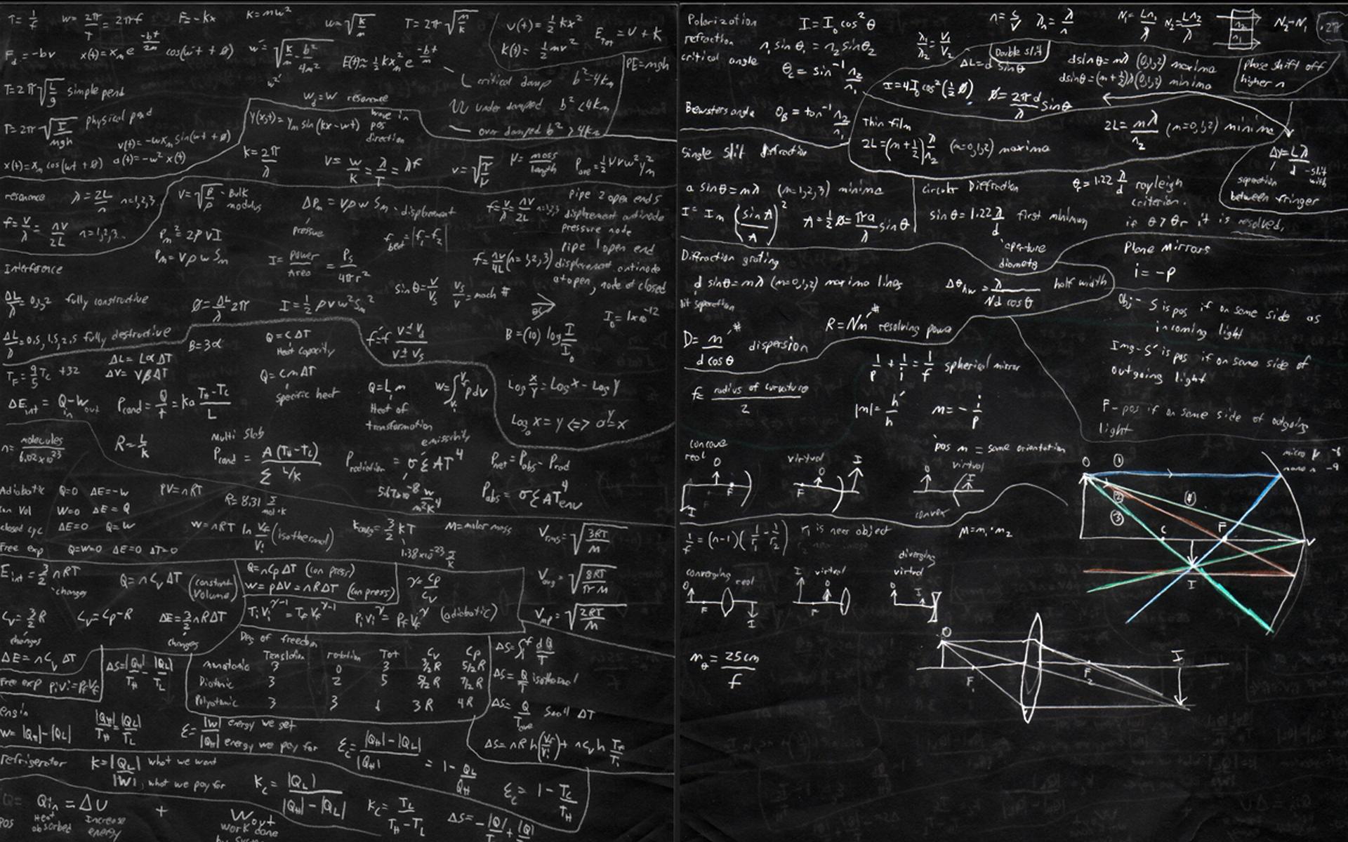 Lavagna con formule matematiche, 1920x1200 WUXGA, PC Desktop